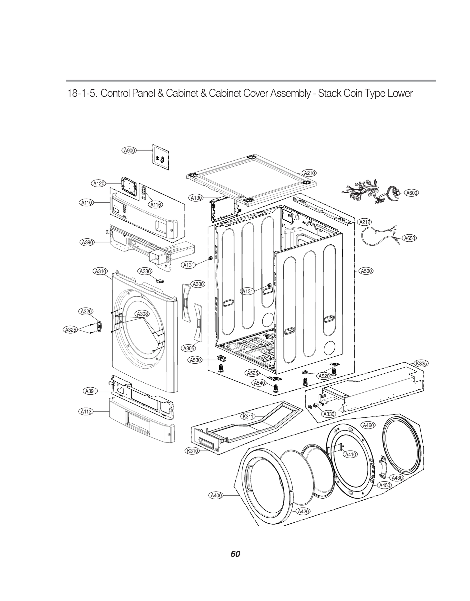 LOWER CONTROL PANEL & CABINET & CABINET COVER ASSEMBLY