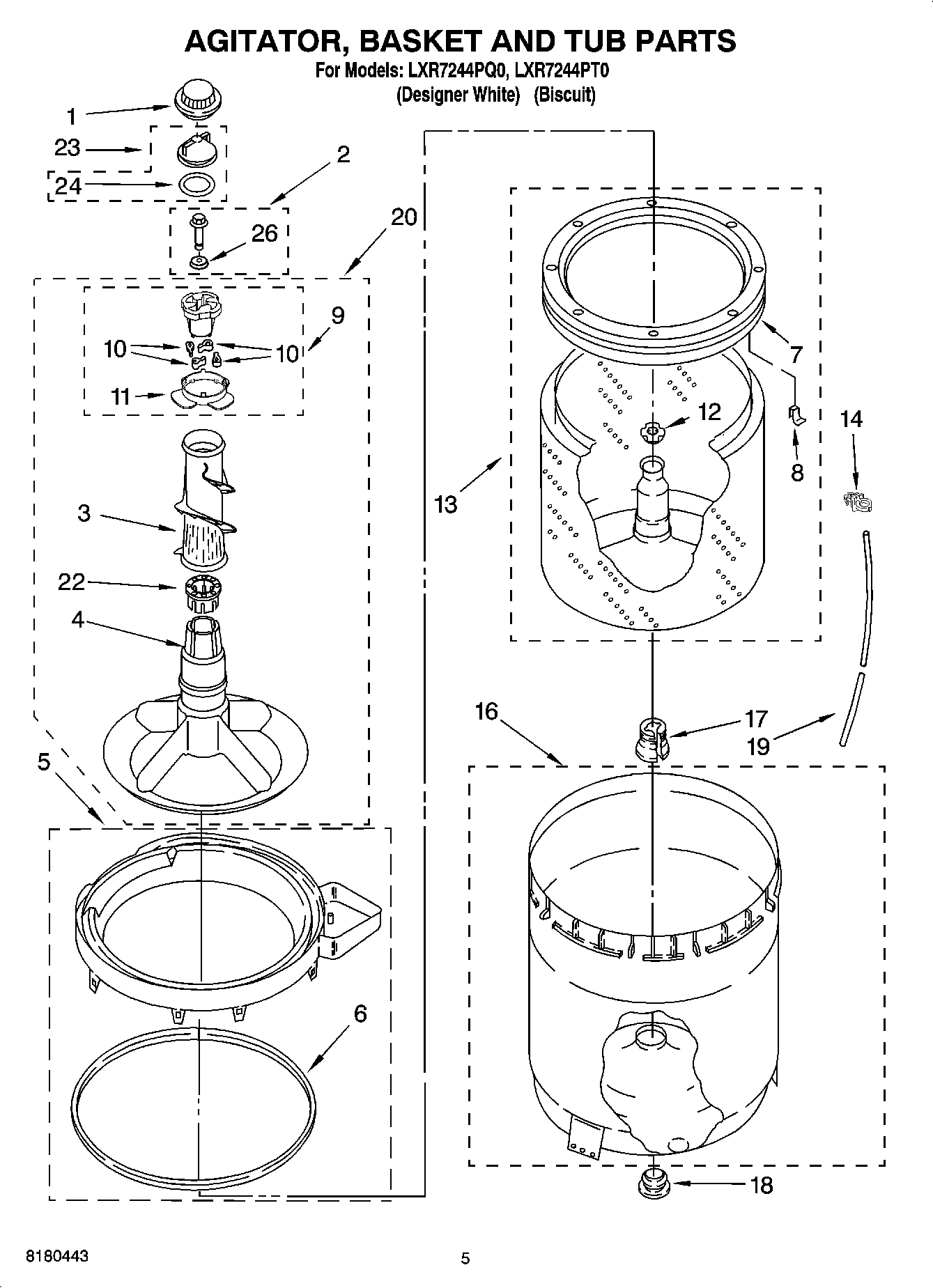 03 - AGITATOR, BASKET AND TUB PARTS