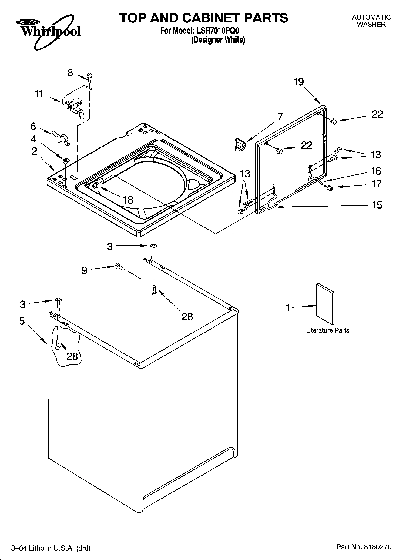 01 - TOP AND CABINET PARTS