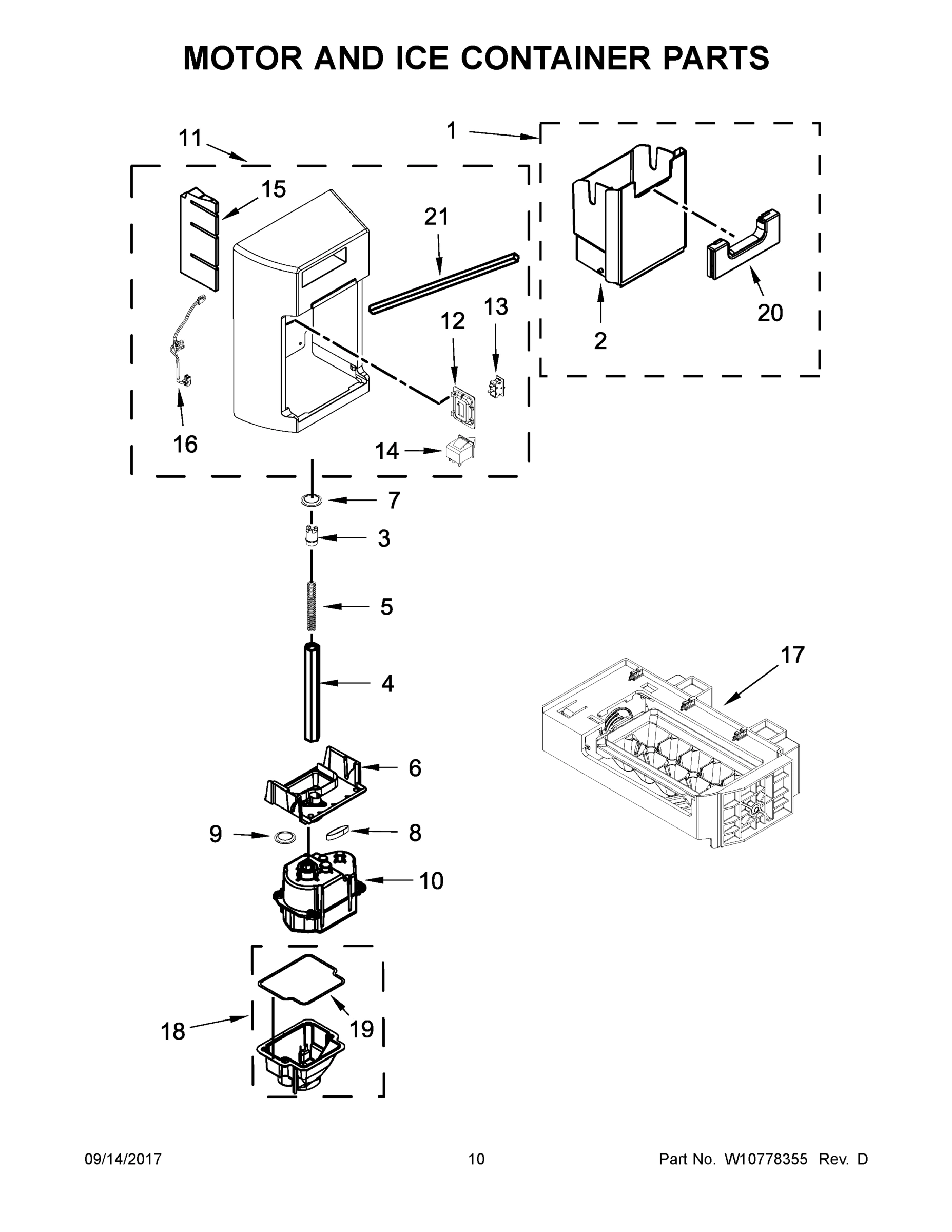06 - MOTOR AND ICE CONTAINER PARTS