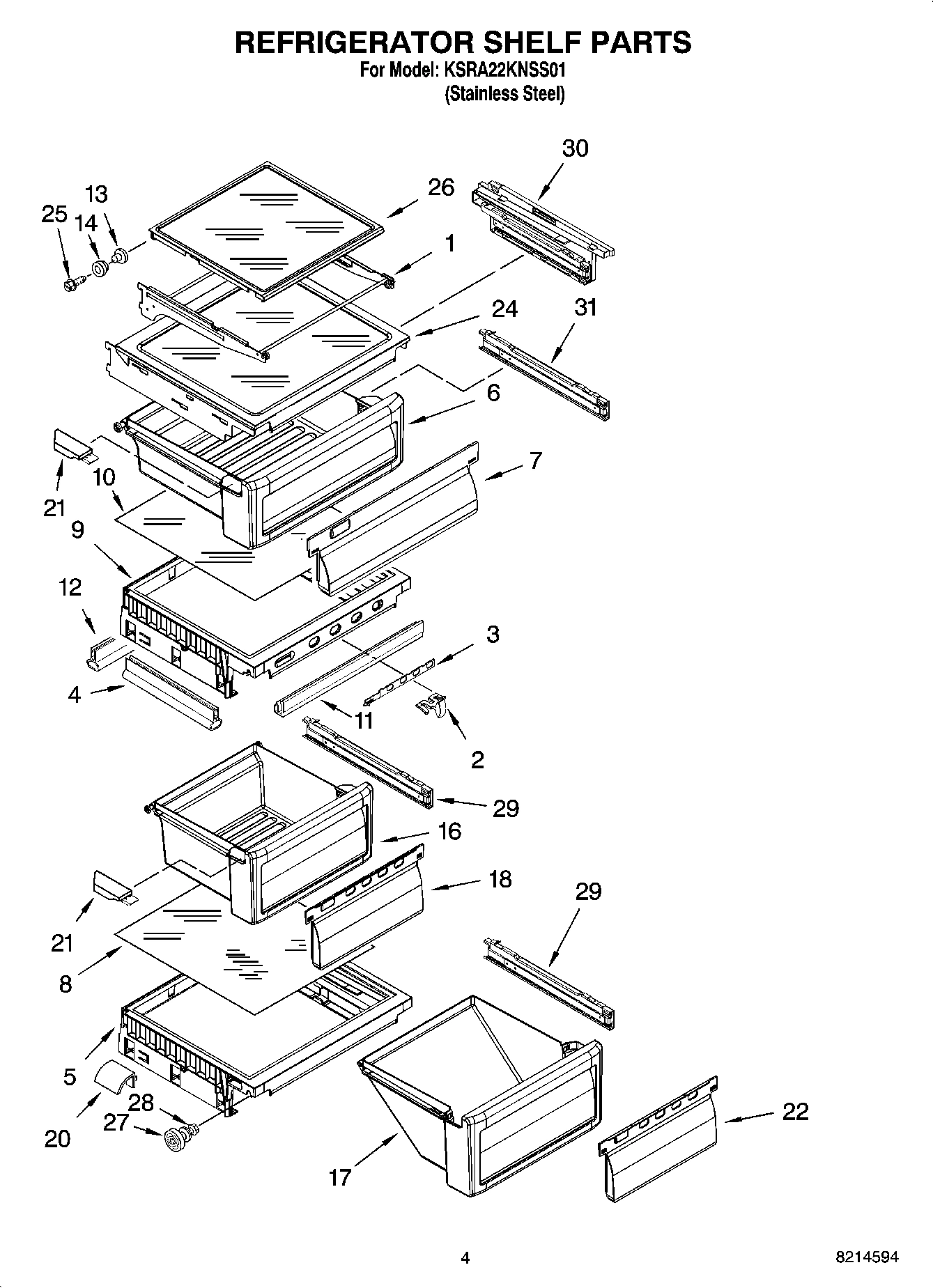 03 - REFRIGERATOR SHELF PARTS