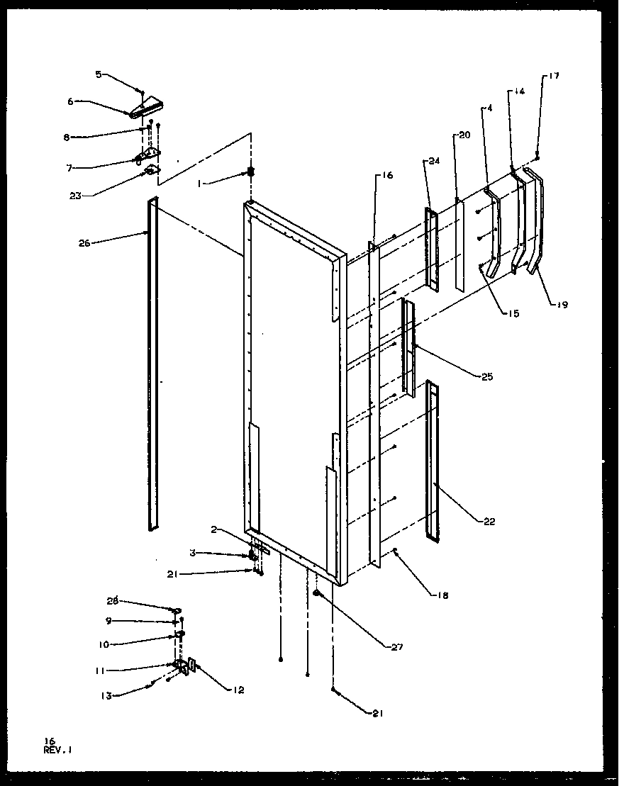 14 - REF DOOR HINGE AND TRIM PARTS