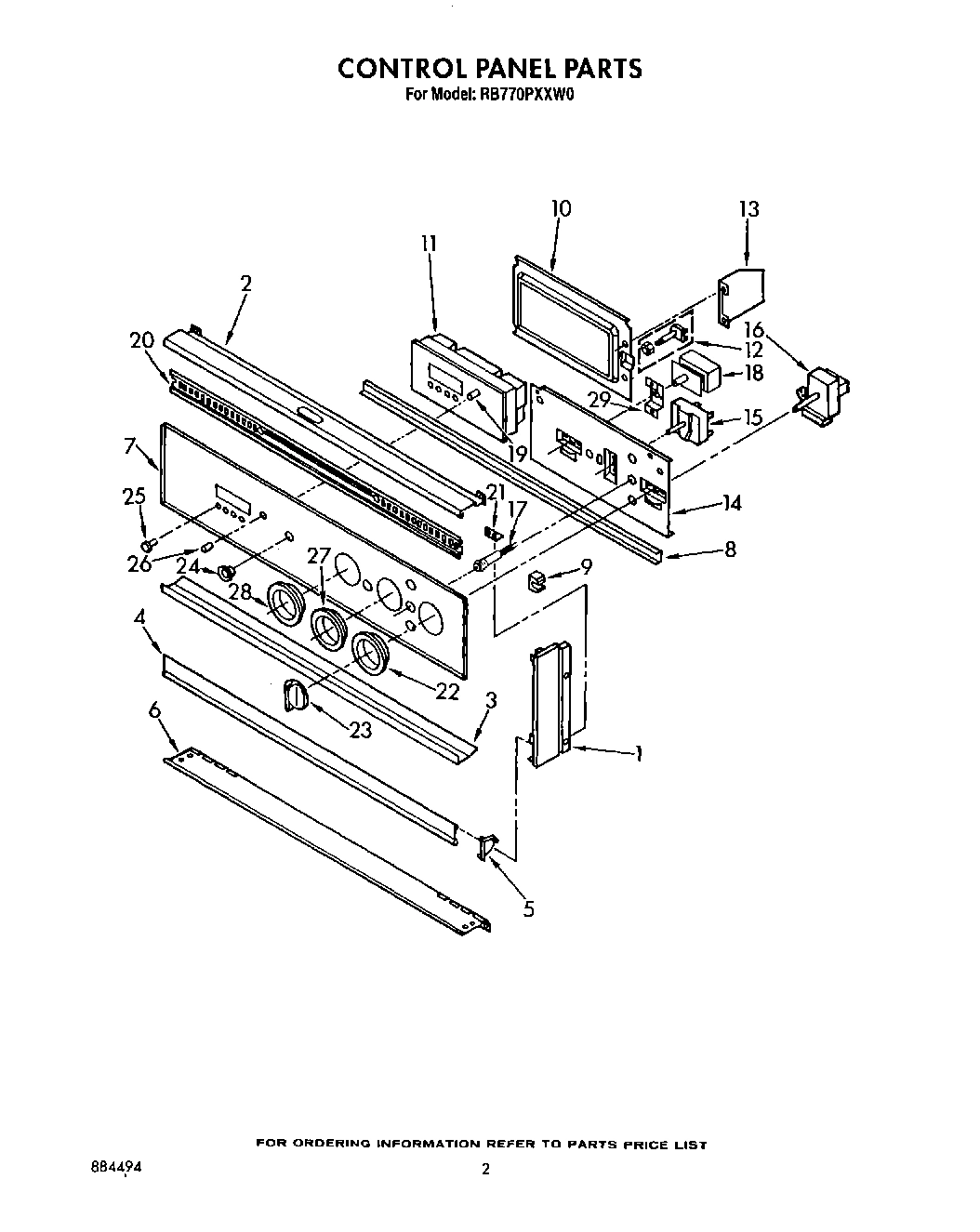 02 - CONTROL PANEL, LIT/OPTIONAL