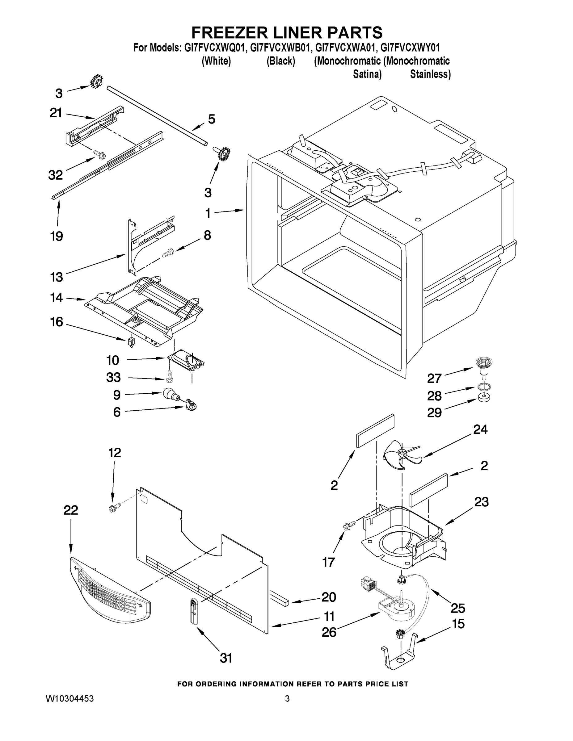 02 - FREEZER LINER PARTS