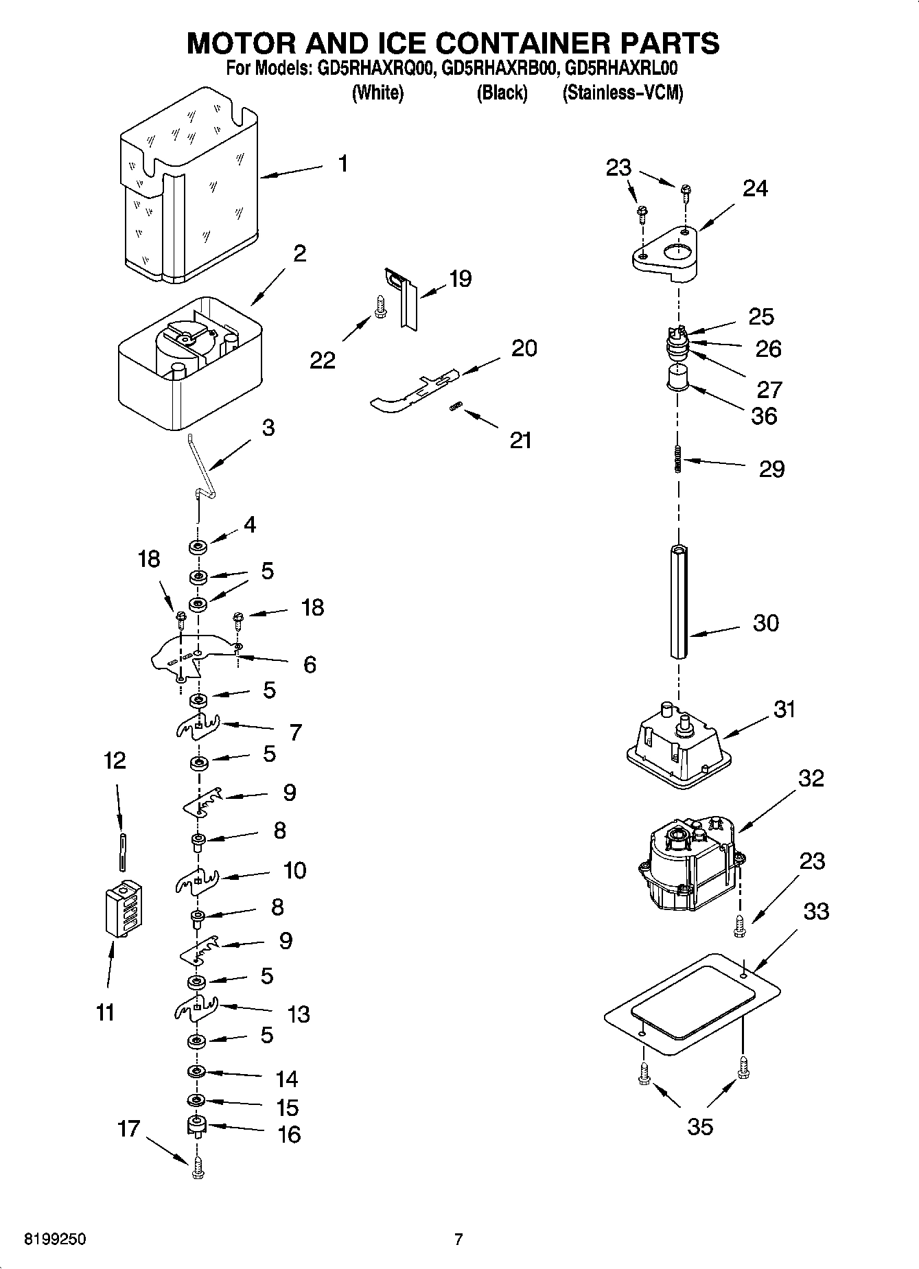 05 - MOTOR AND ICE CONTAINER PARTS