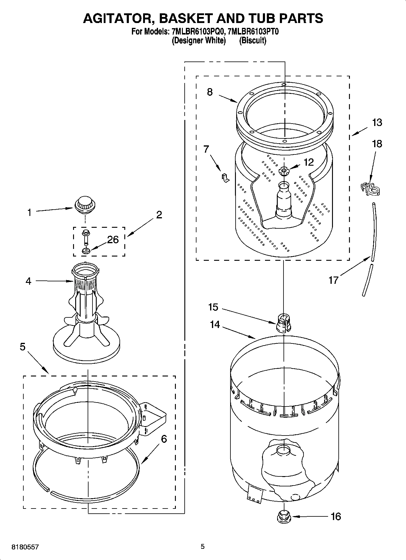 03 - AGITATOR, BASKET AND TUB PARTS
