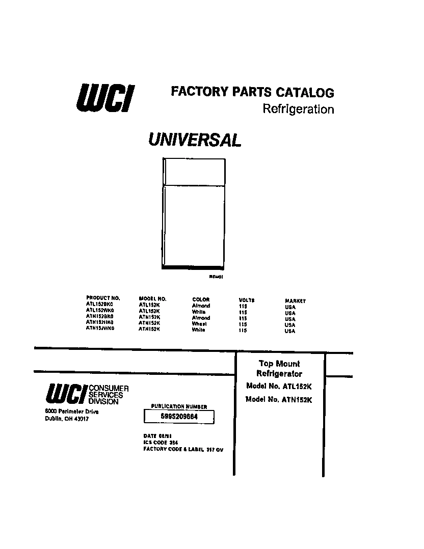 01 - TOP MOUNT REFRIGERATOR