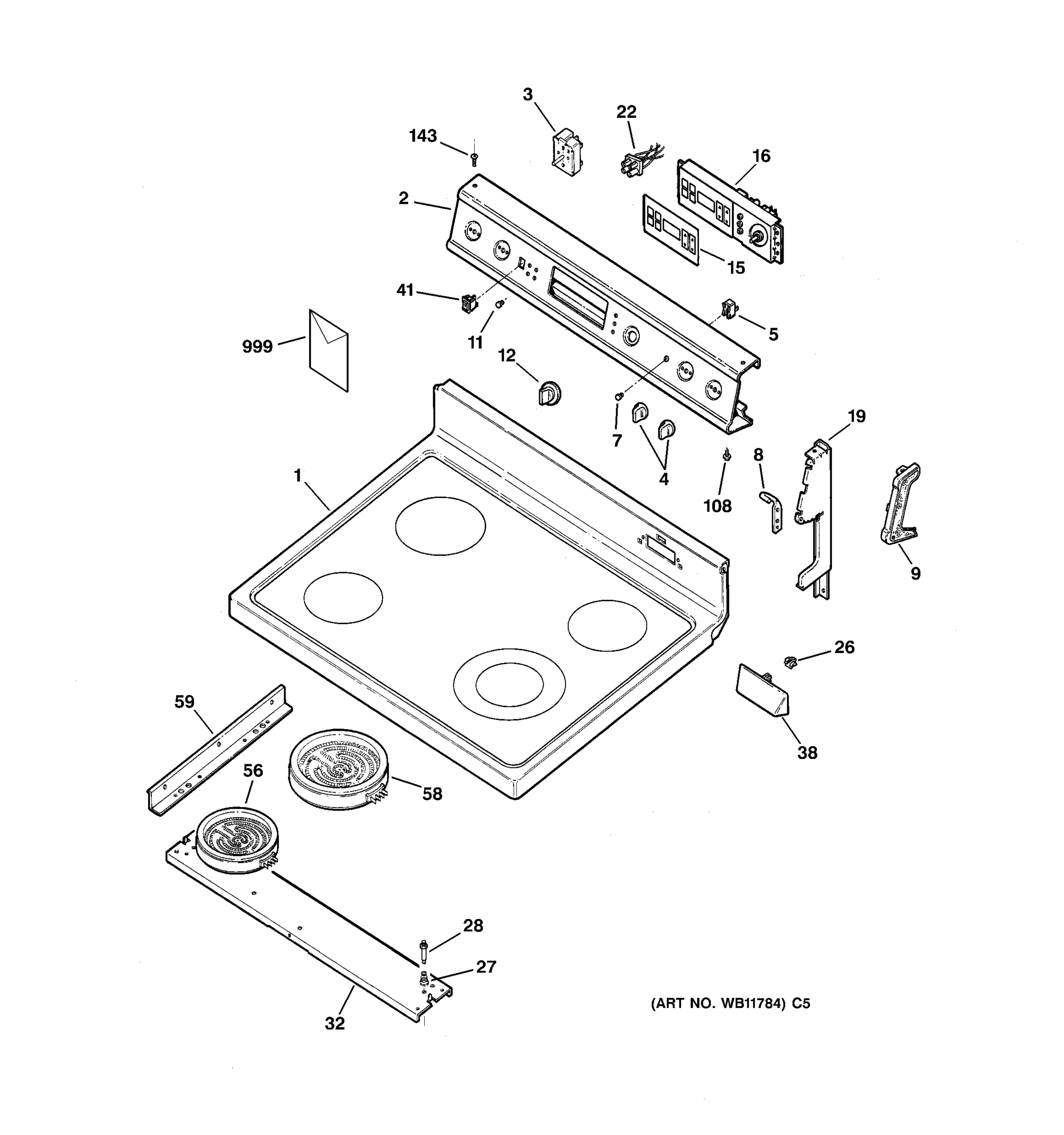 CONTROL PANEL & COOKTOP