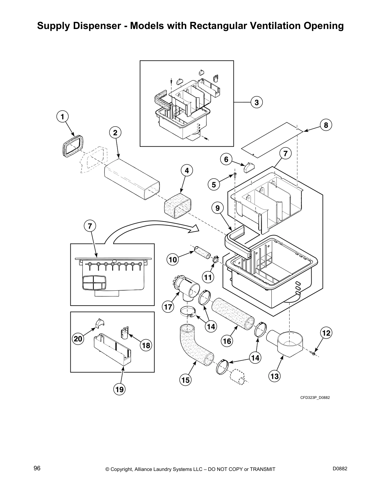 Supply Dispenser - Models with Rectangular Ventilation Opening