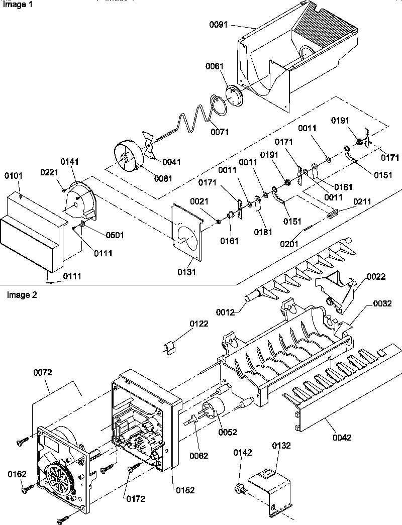 07 - ICE BUCKET AUGER AND ICE MAKER PARTS