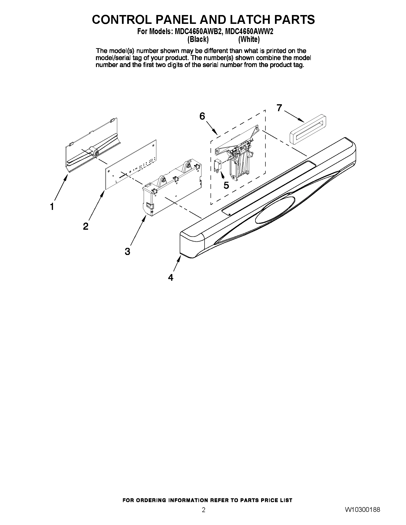 02 - CONTROL PANEL AND LATCH PARTS