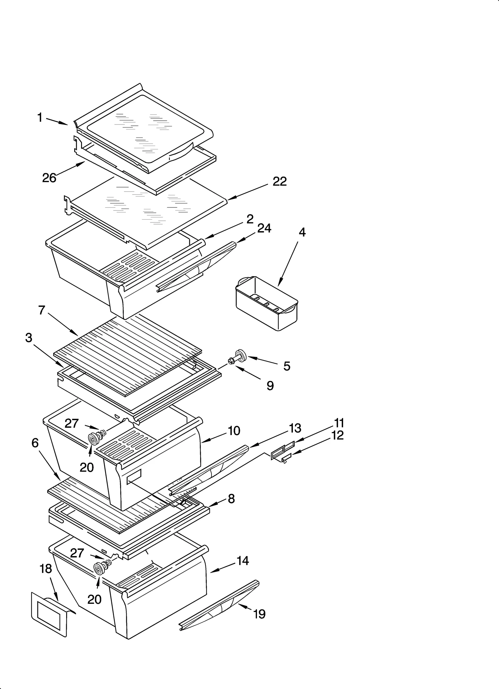 REFRIGERATOR SHELF PARTS