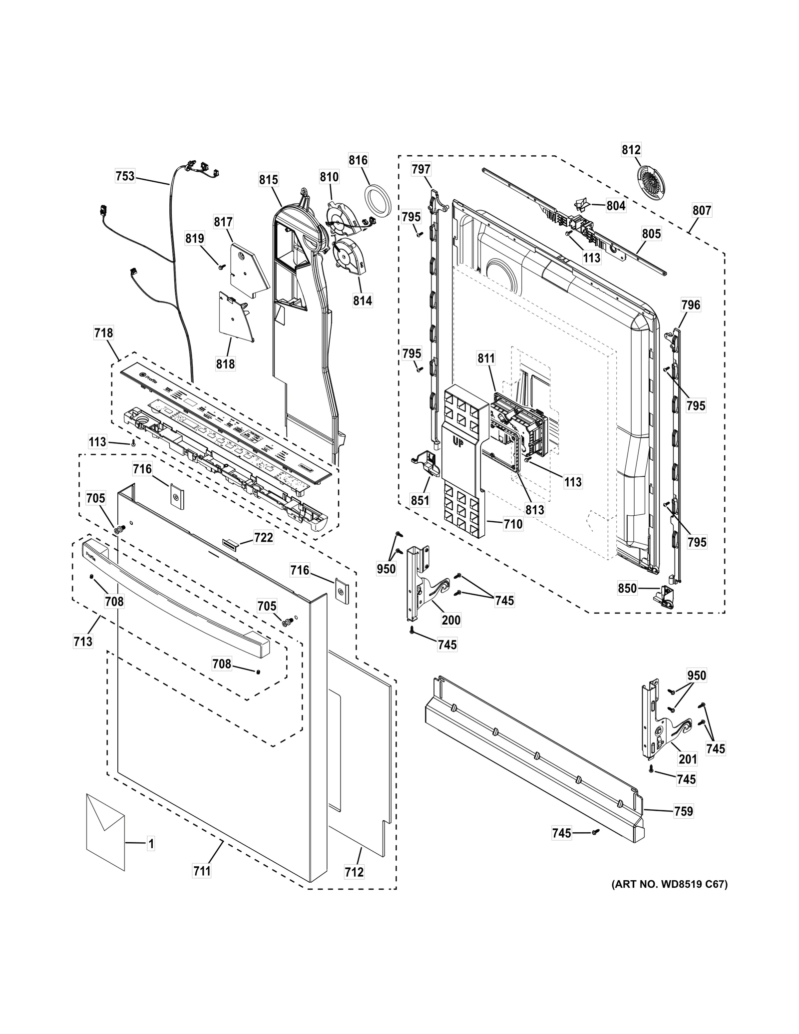 ESCUTCHEON & DOOR ASSEMBLY