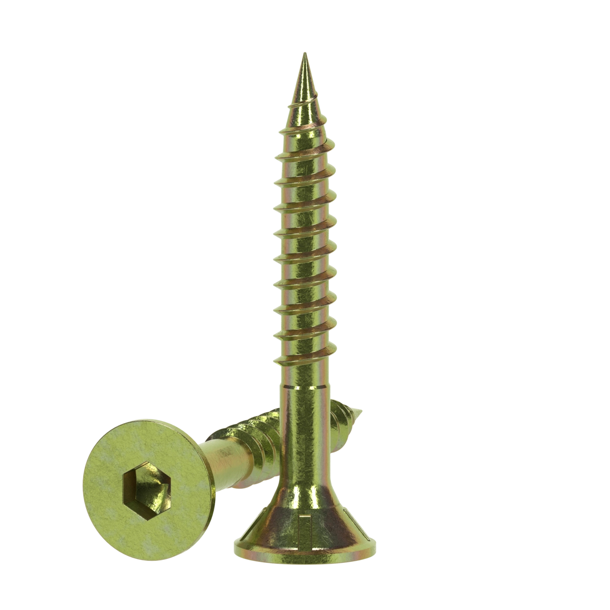 ZENITH® 14G x 50mm Gold Passivated, Self Drilling, Internal Hex Drive, Bugle Batten Screws – Internal Use – 500 Pack