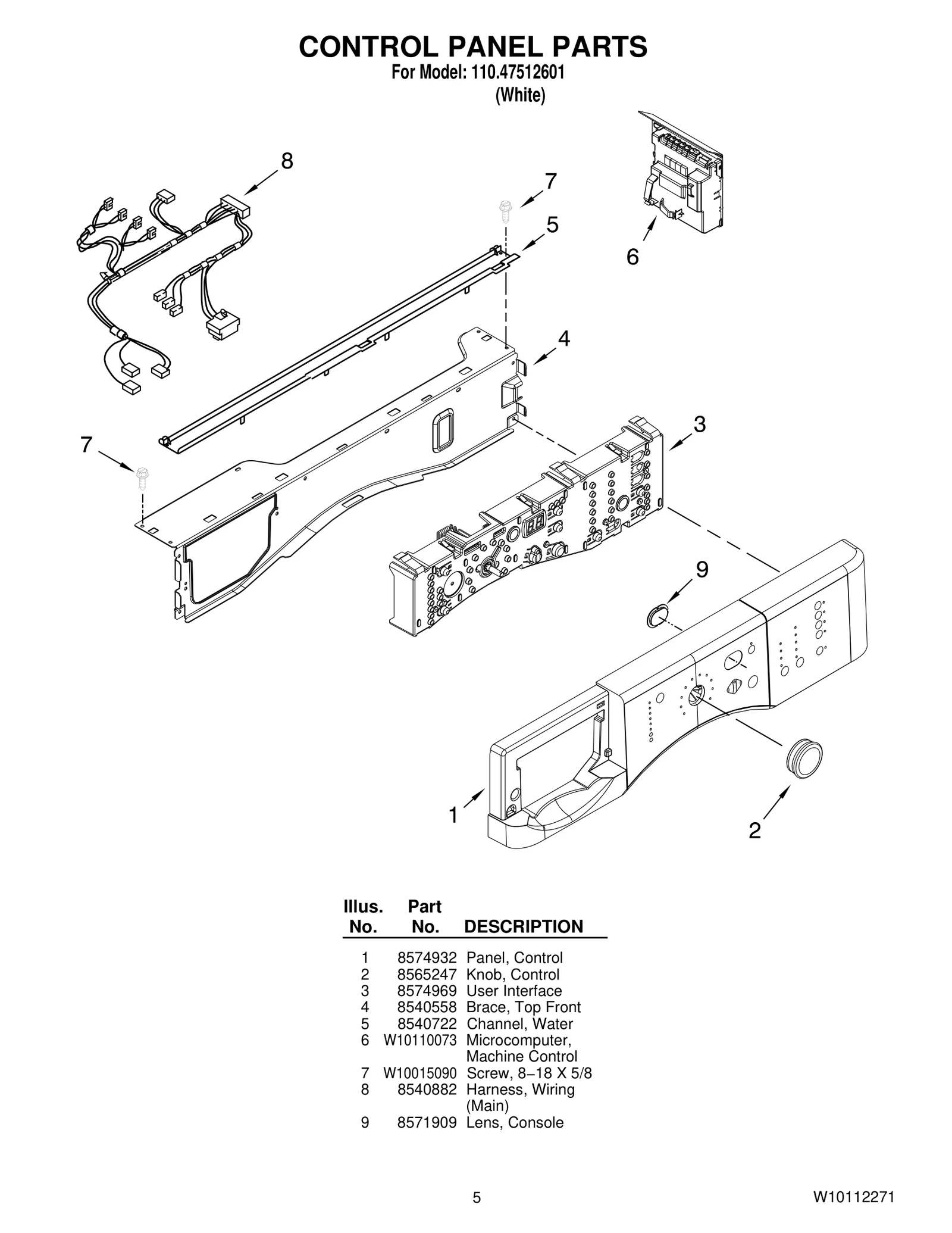 CONTROL PANEL PARTS