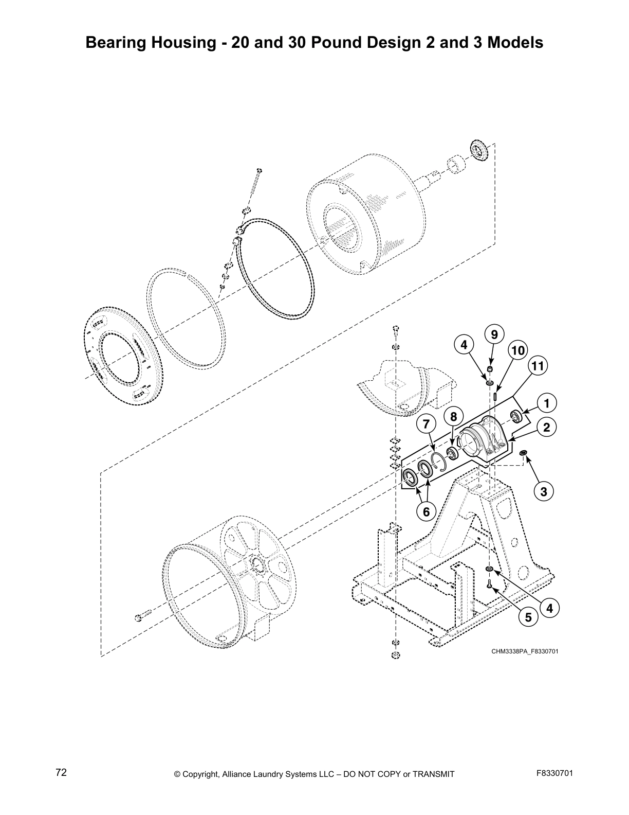 Bearing Housing - 20 and 30 Pound Design 2 and 3 Models
