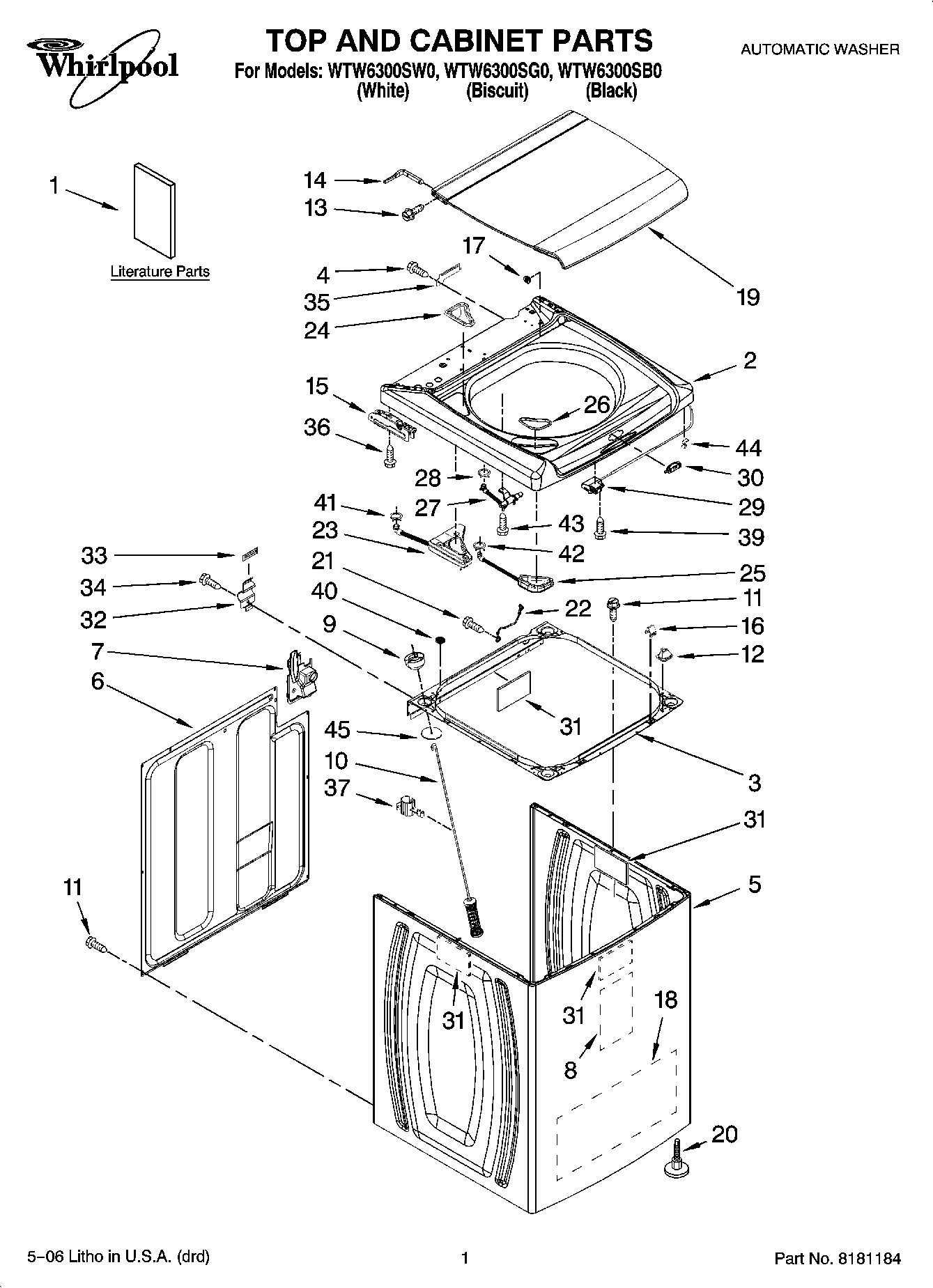 01 - TOP AND CABINET PARTS