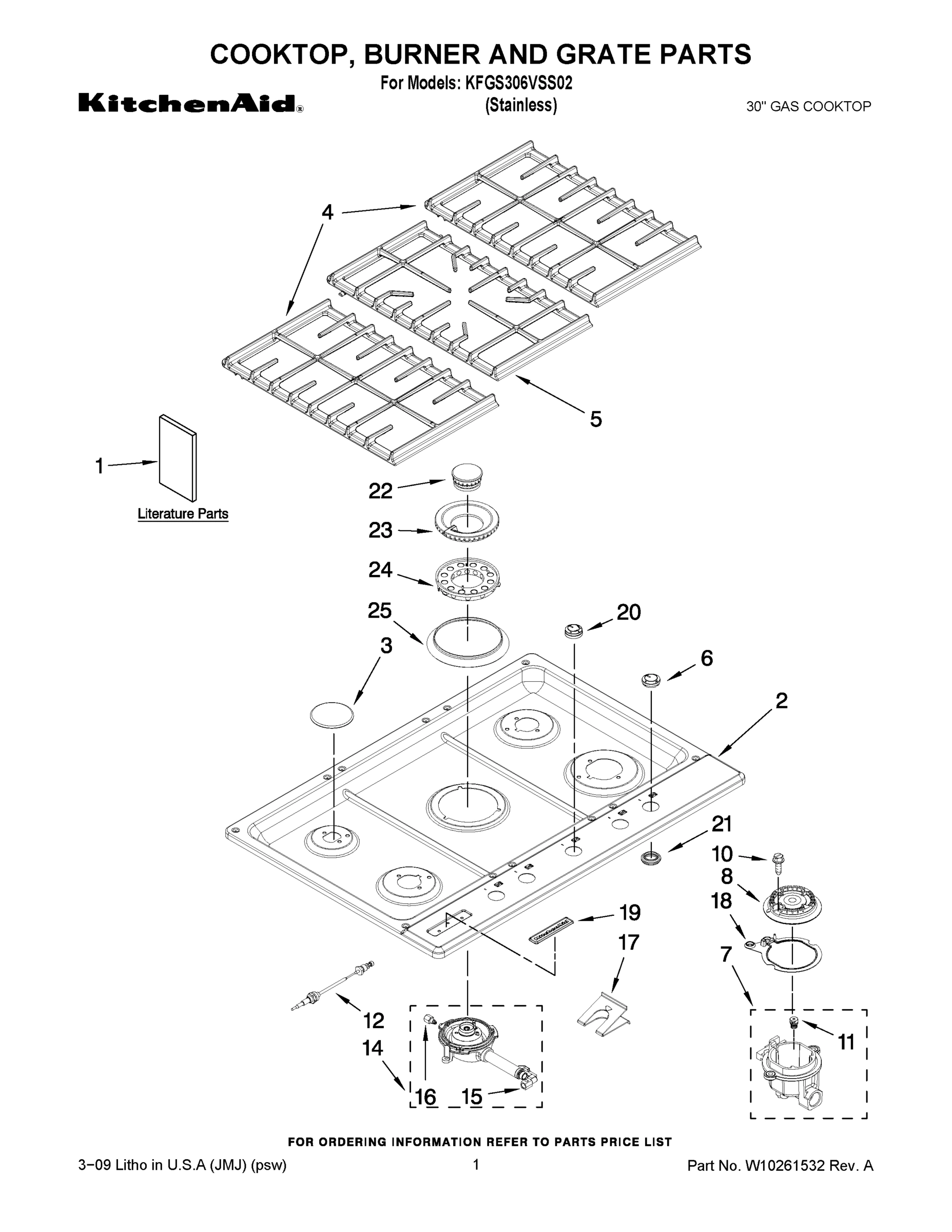 01 - COOKTOP, BURNER AND GRATE PARTS