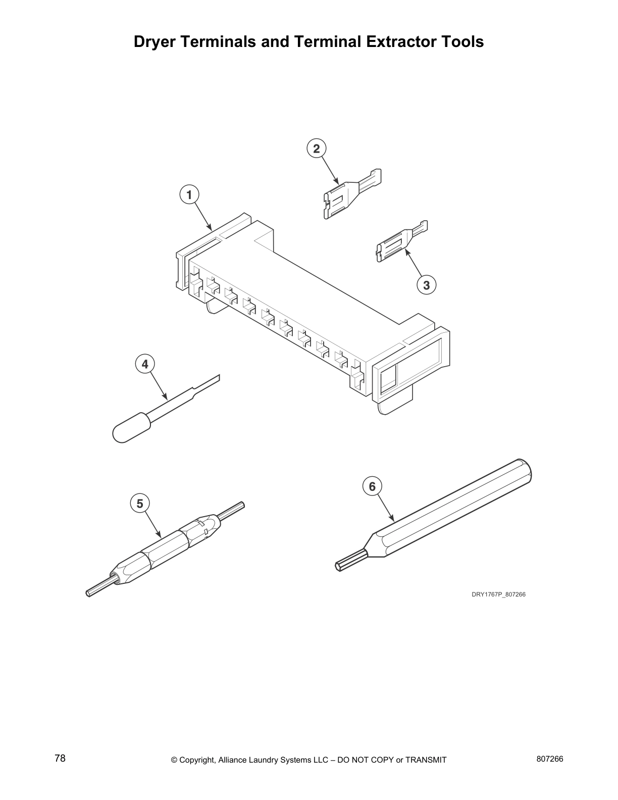 Dryer Terminals and Terminal Extractor Tools