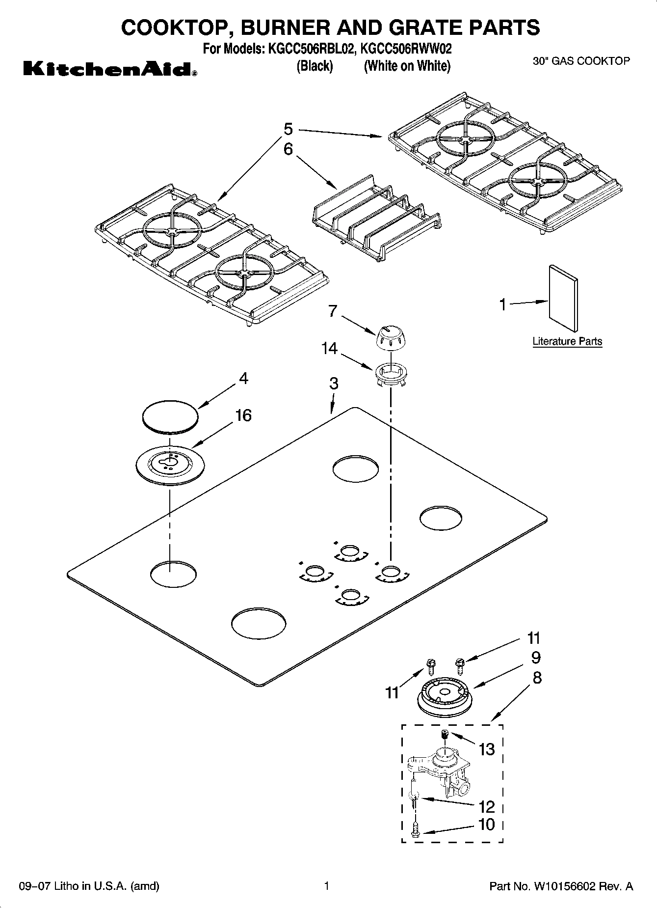 01 - COOKTOP, BURNER AND GRATE PARTS