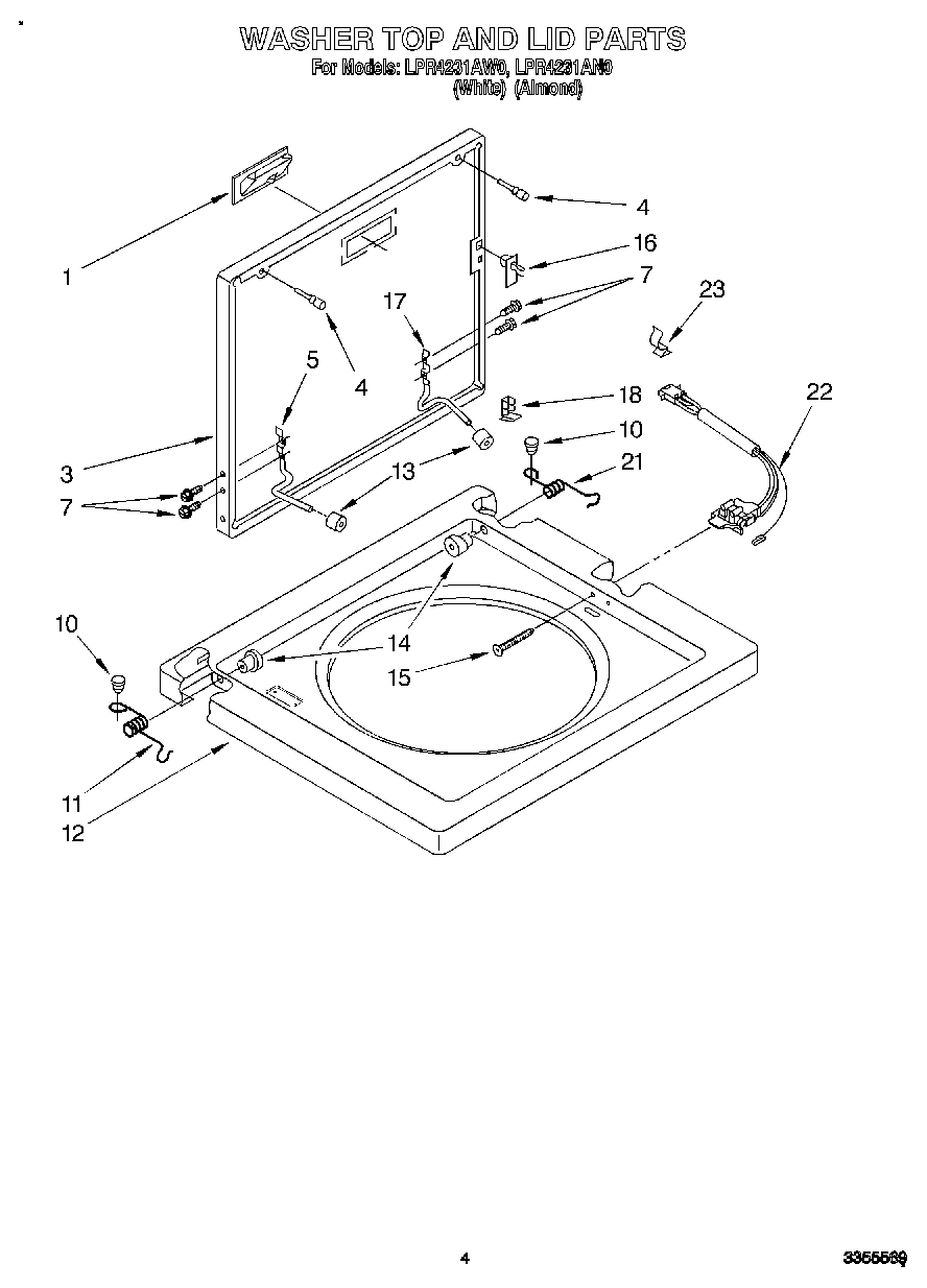 03 - WASHER TOP AND LID