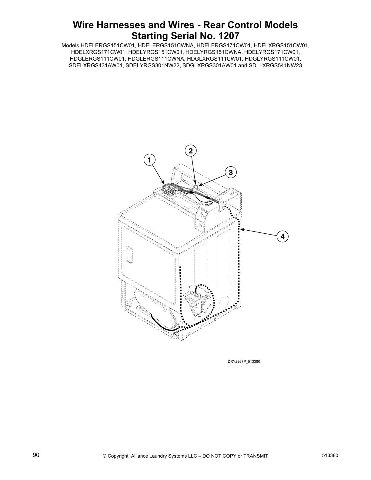 Wire Harnesses and Wires - Rear Control Models 
Starting Serial No. 1207