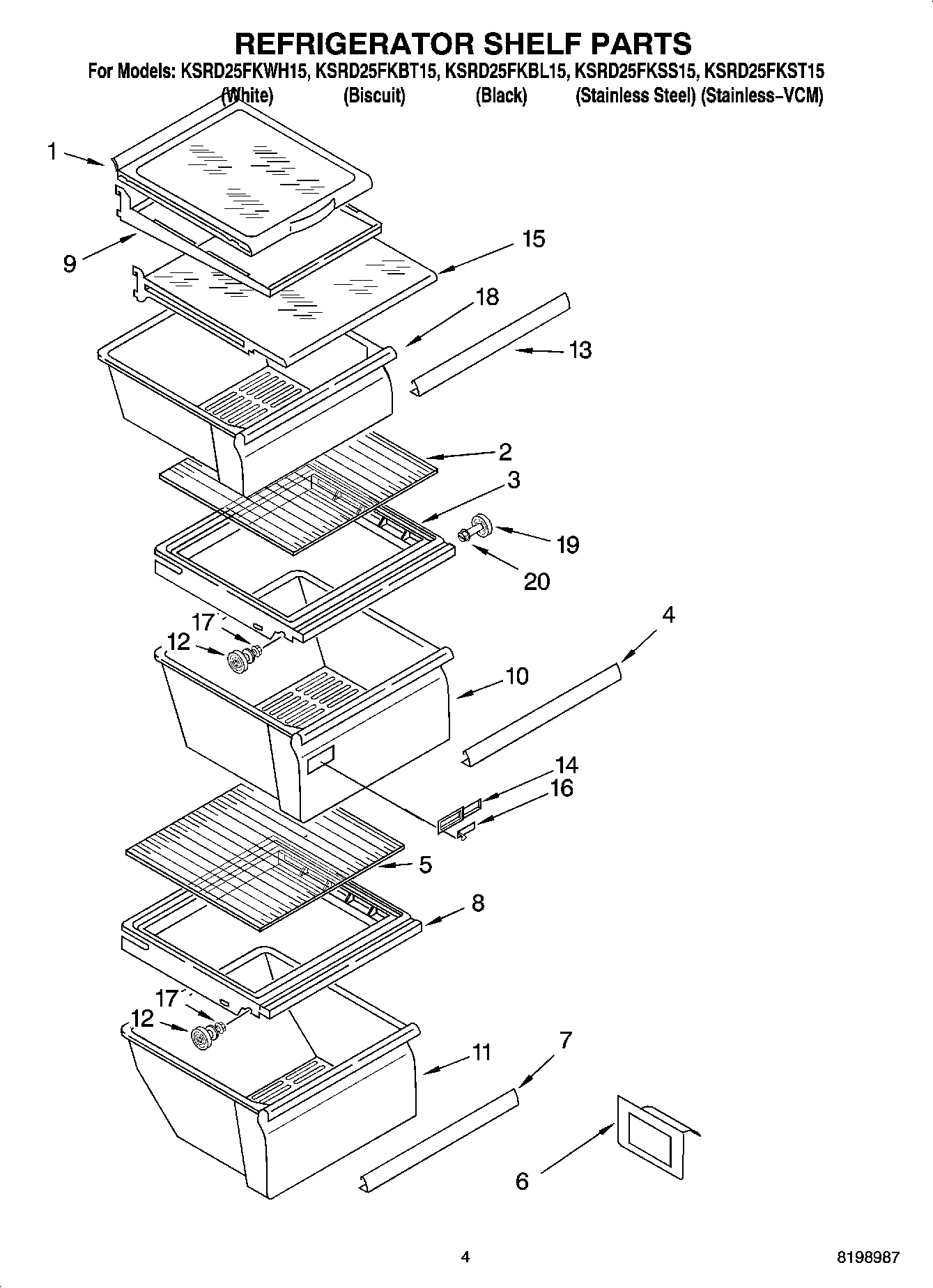 03 - REFRIGERATOR SHELF PARTS