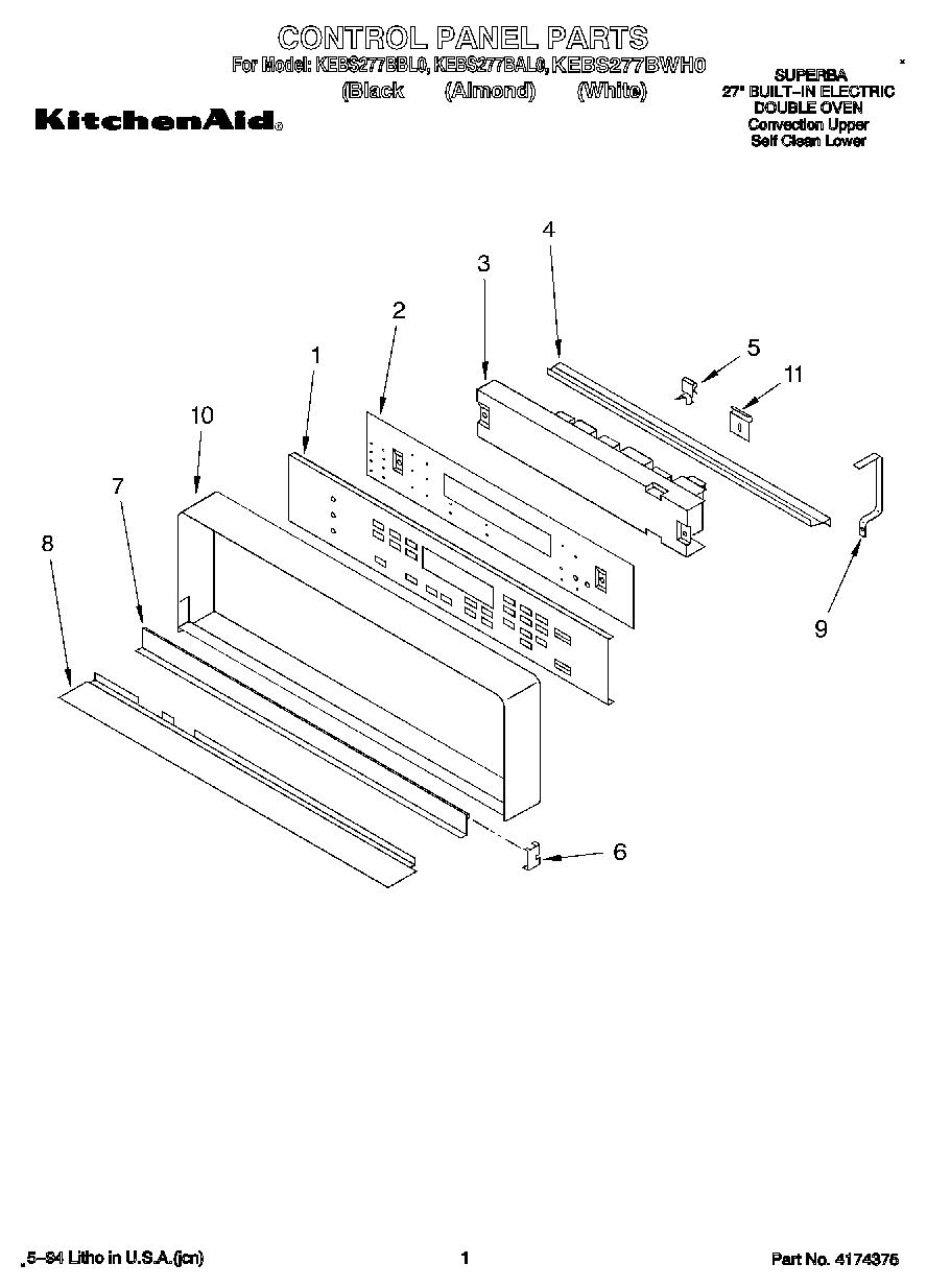 01 - CONTROL PANEL, LIT/OPTIONAL