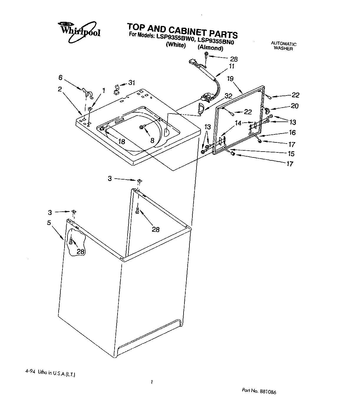 01 - TOP AND CABINET, LIT/OPTIONAL