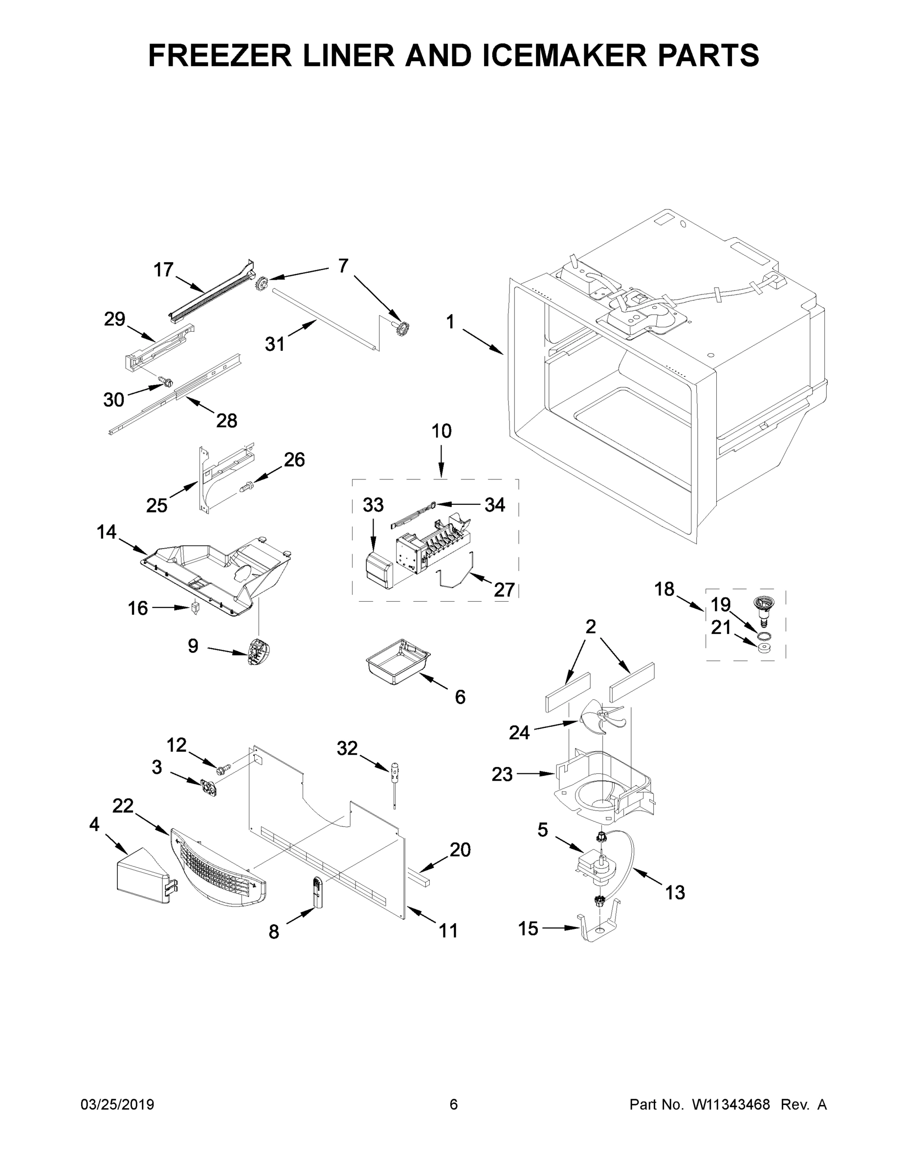 04 - FREEZER LINER AND ICEMAKER PARTS