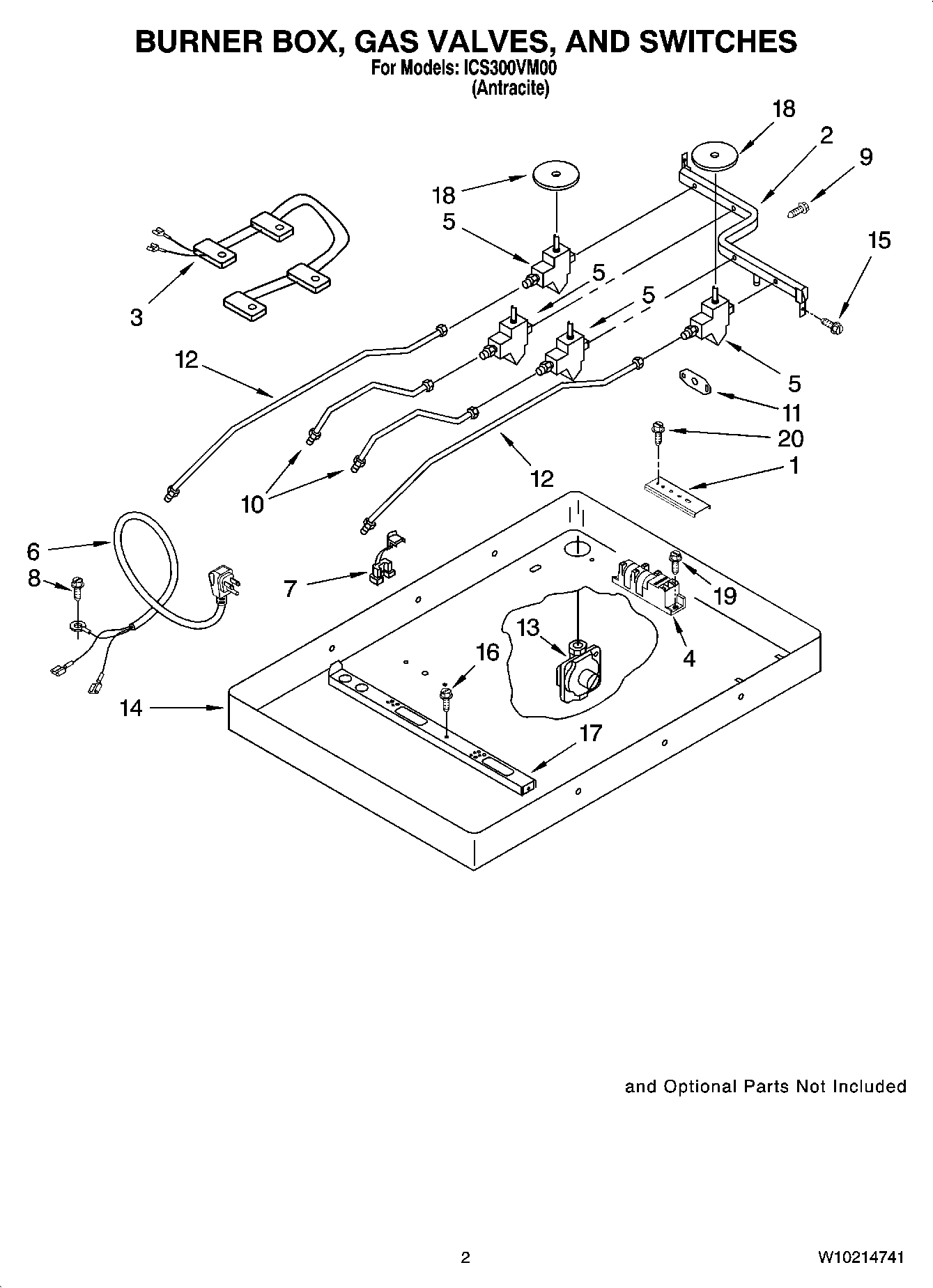 02 - BURNER BOX, GAS VALVES, AND SWITCHES