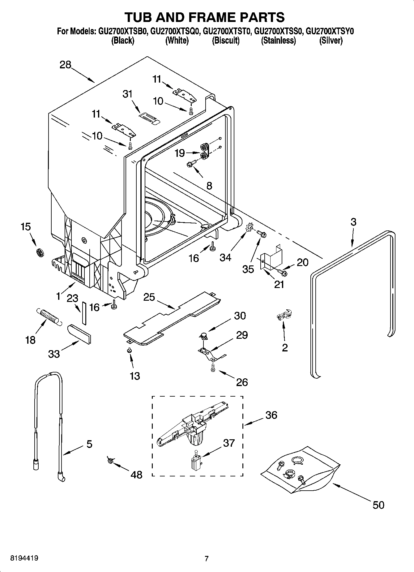 07 - TUB AND FRAME PARTS