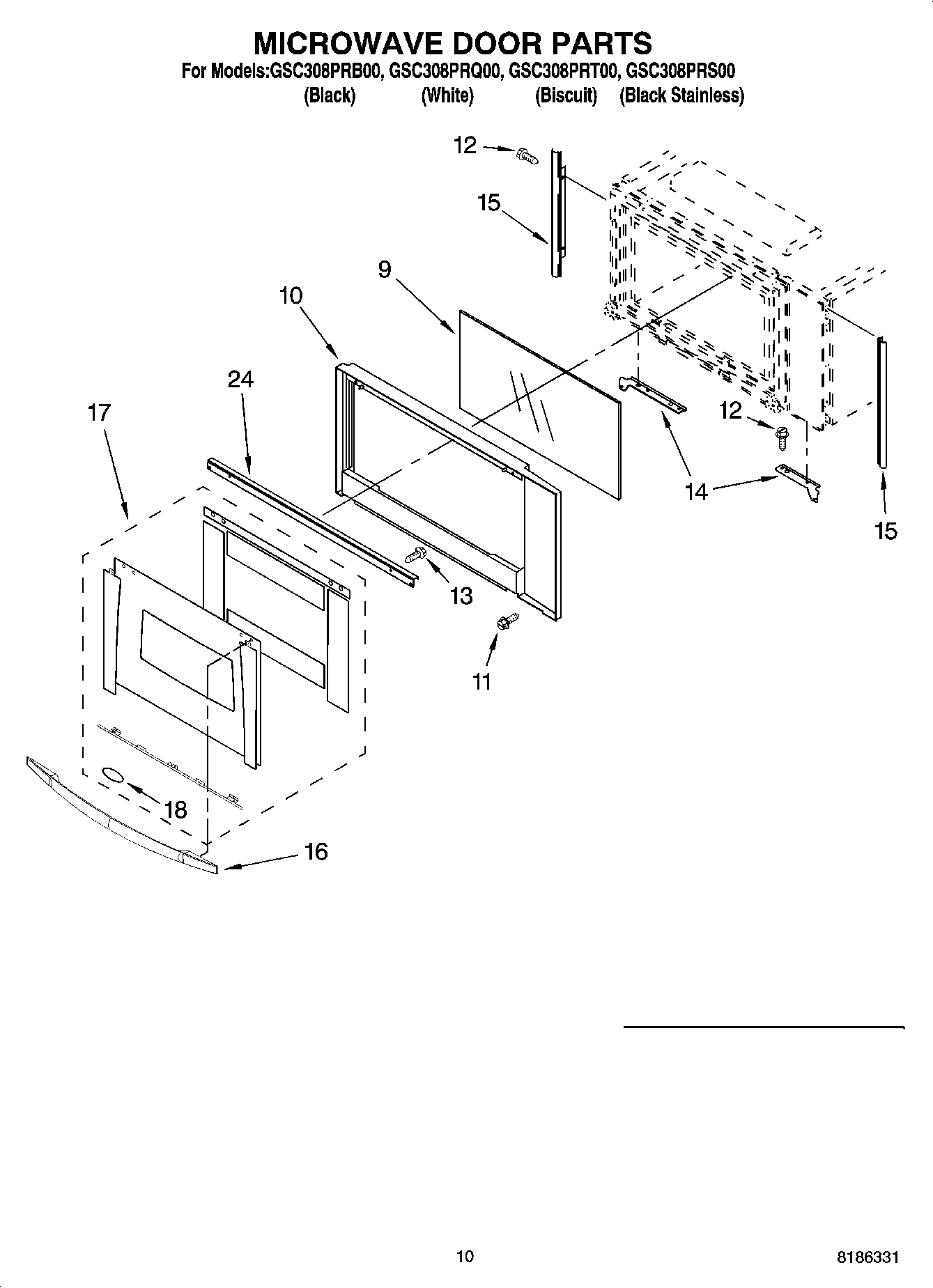 08 - MICROWAVE DOOR PARTS