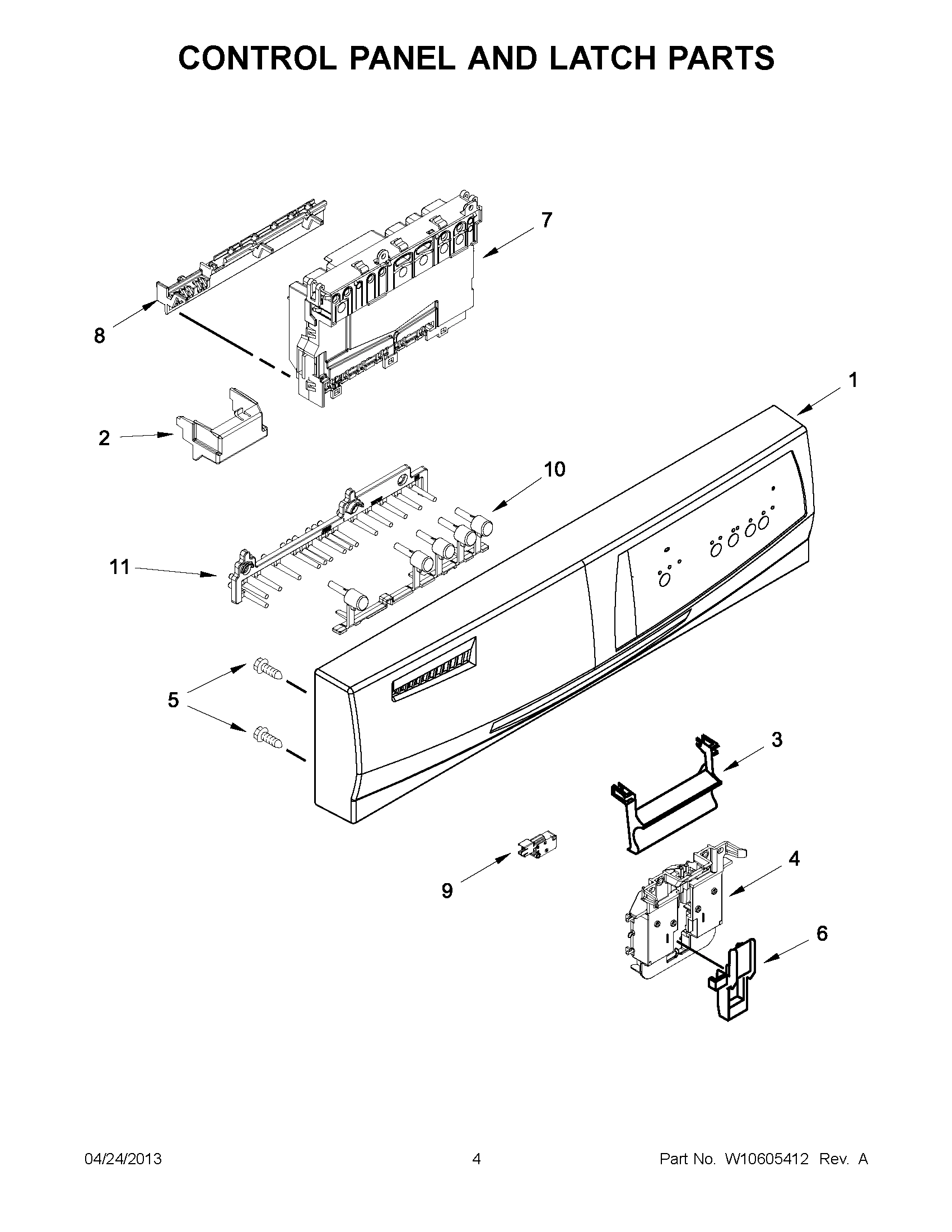 02 - CONTROL PANEL AND LATCH PARTS