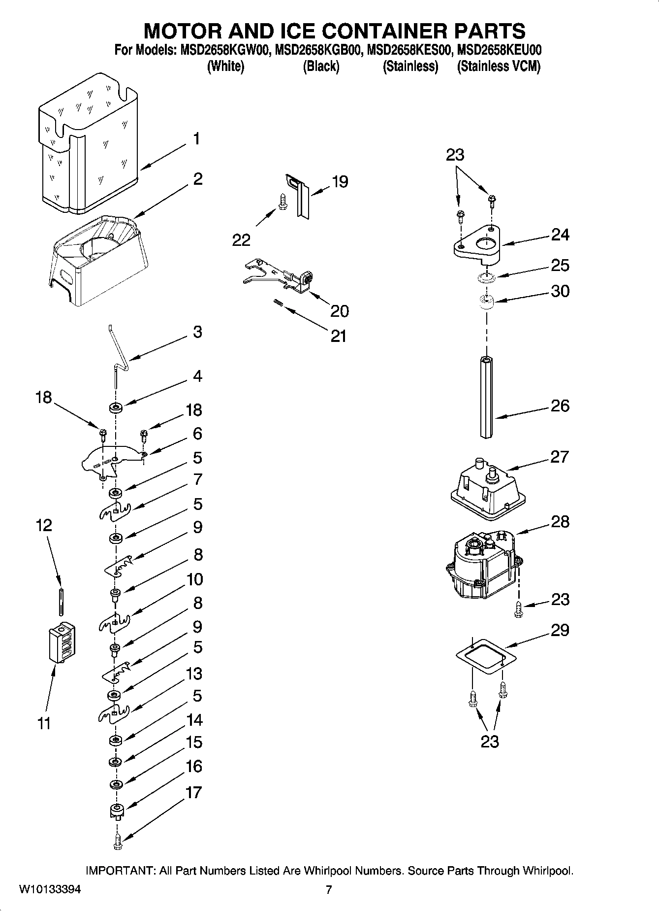 05 - MOTOR AND ICE CONTAINER PARTS