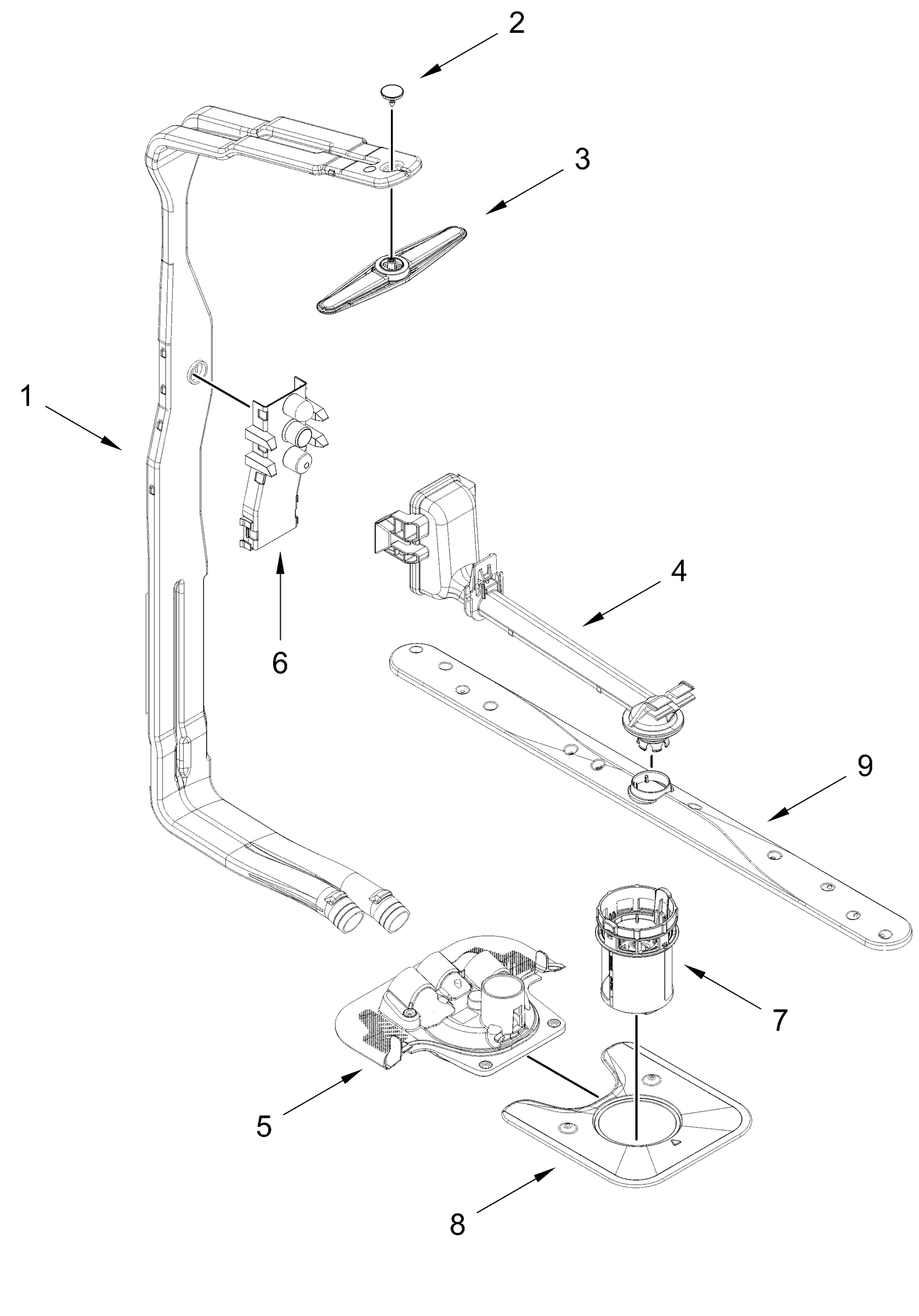 UPPER WASH AND RINSE PARTS
