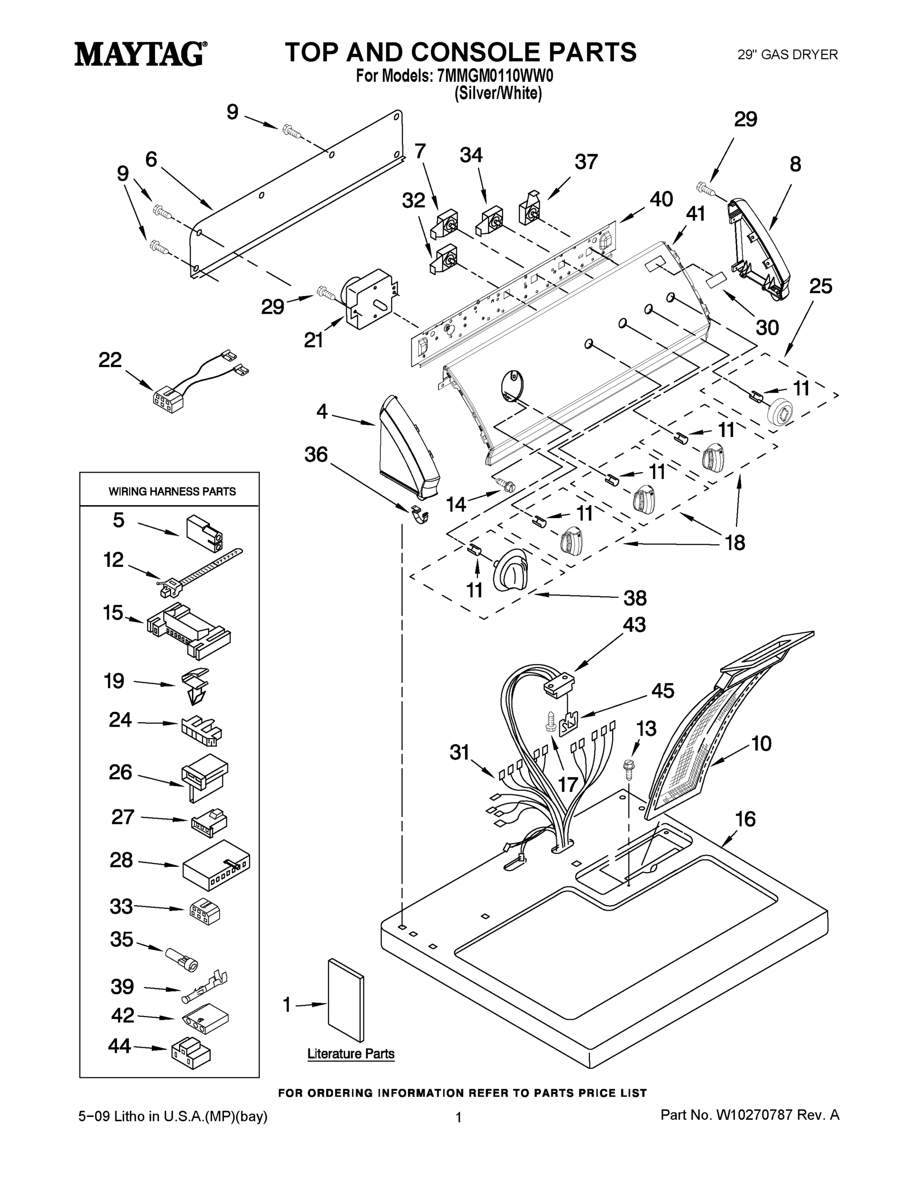 01 - TOP AND CONSOLE PARTS