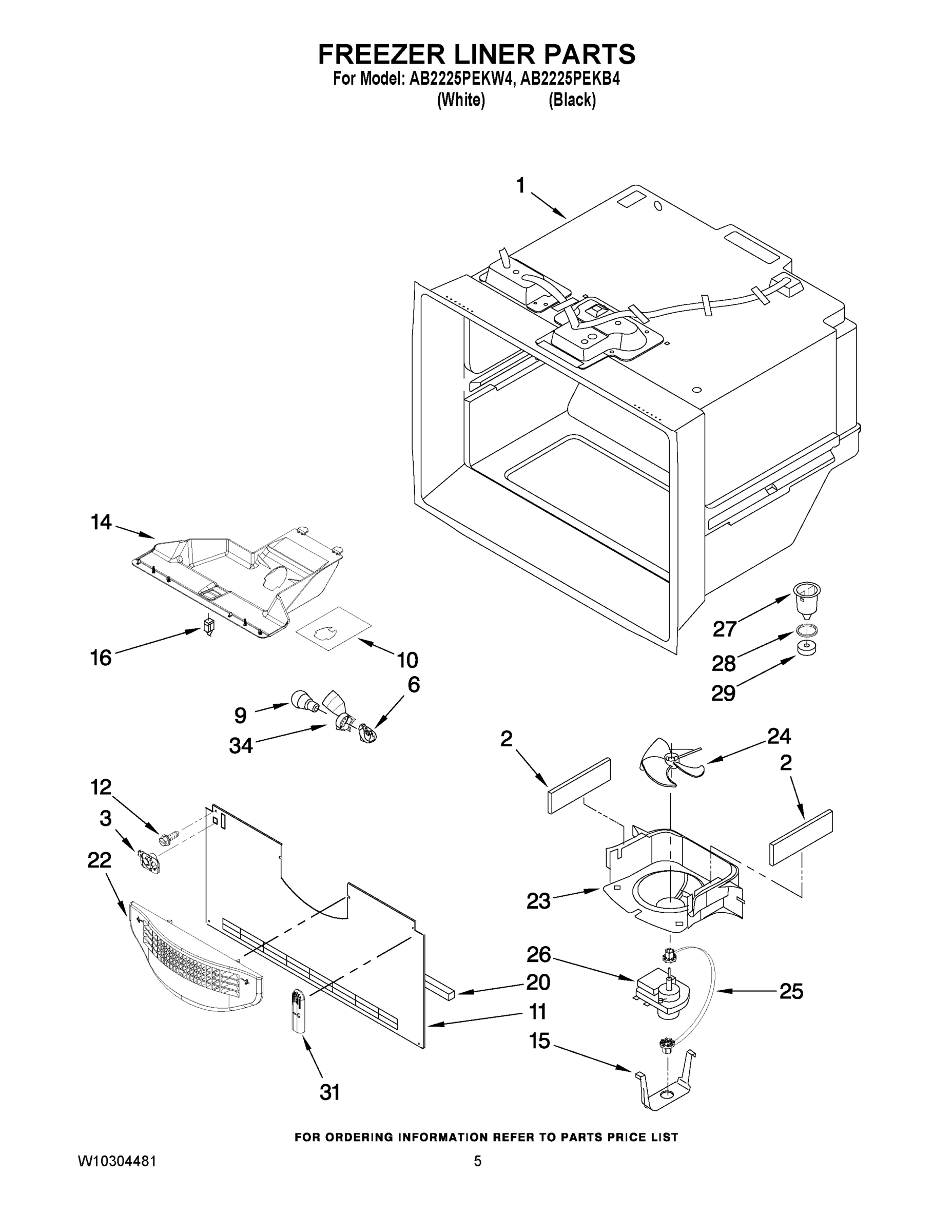 03 - FREEZER LINER PARTS