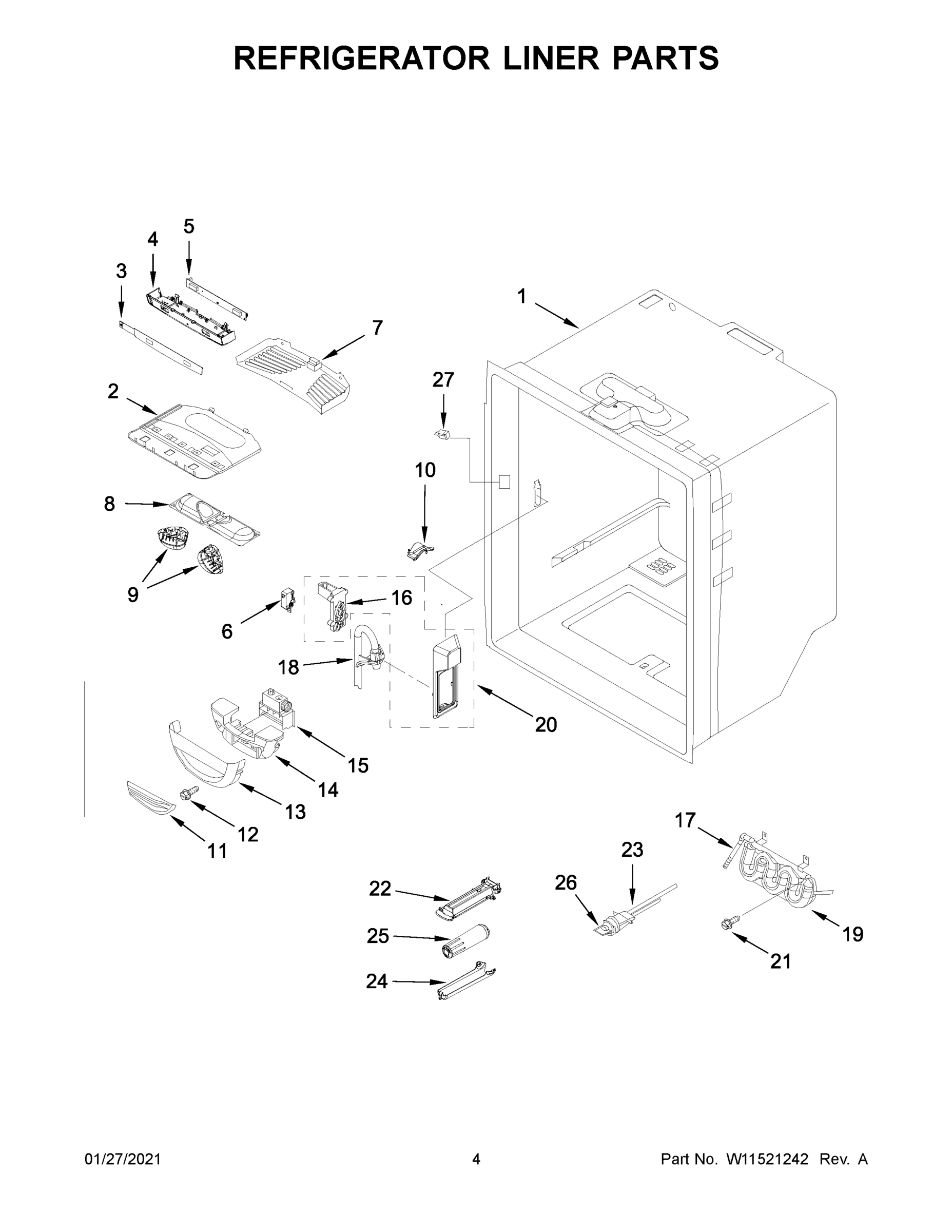 03 - REFRIGERATOR LINER PARTS