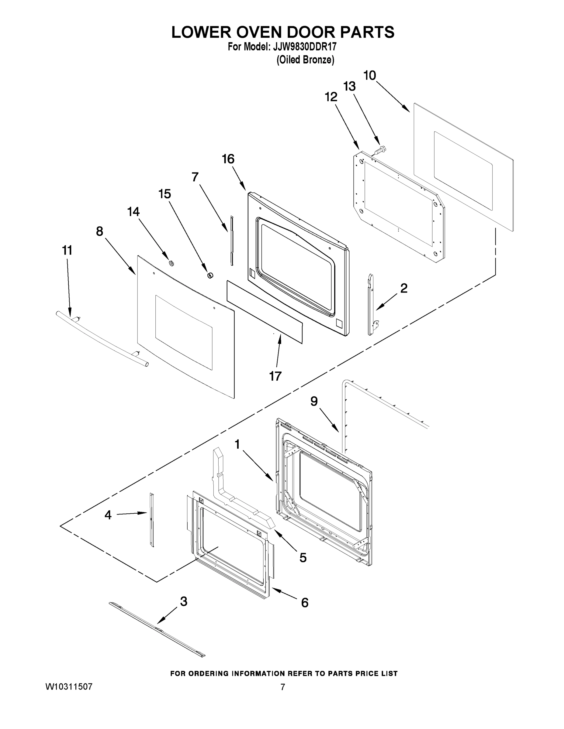 04 - LOWER OVEN DOOR PARTS