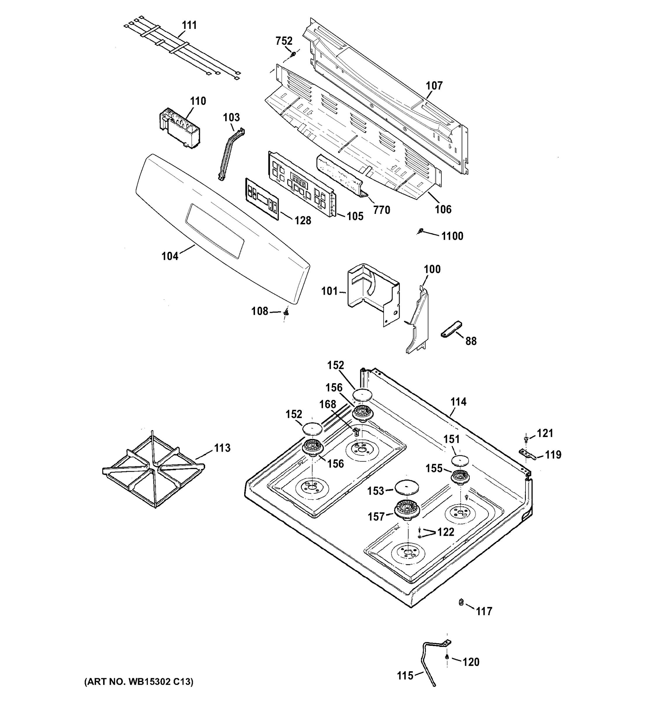 CONTROL PANEL & COOKTOP