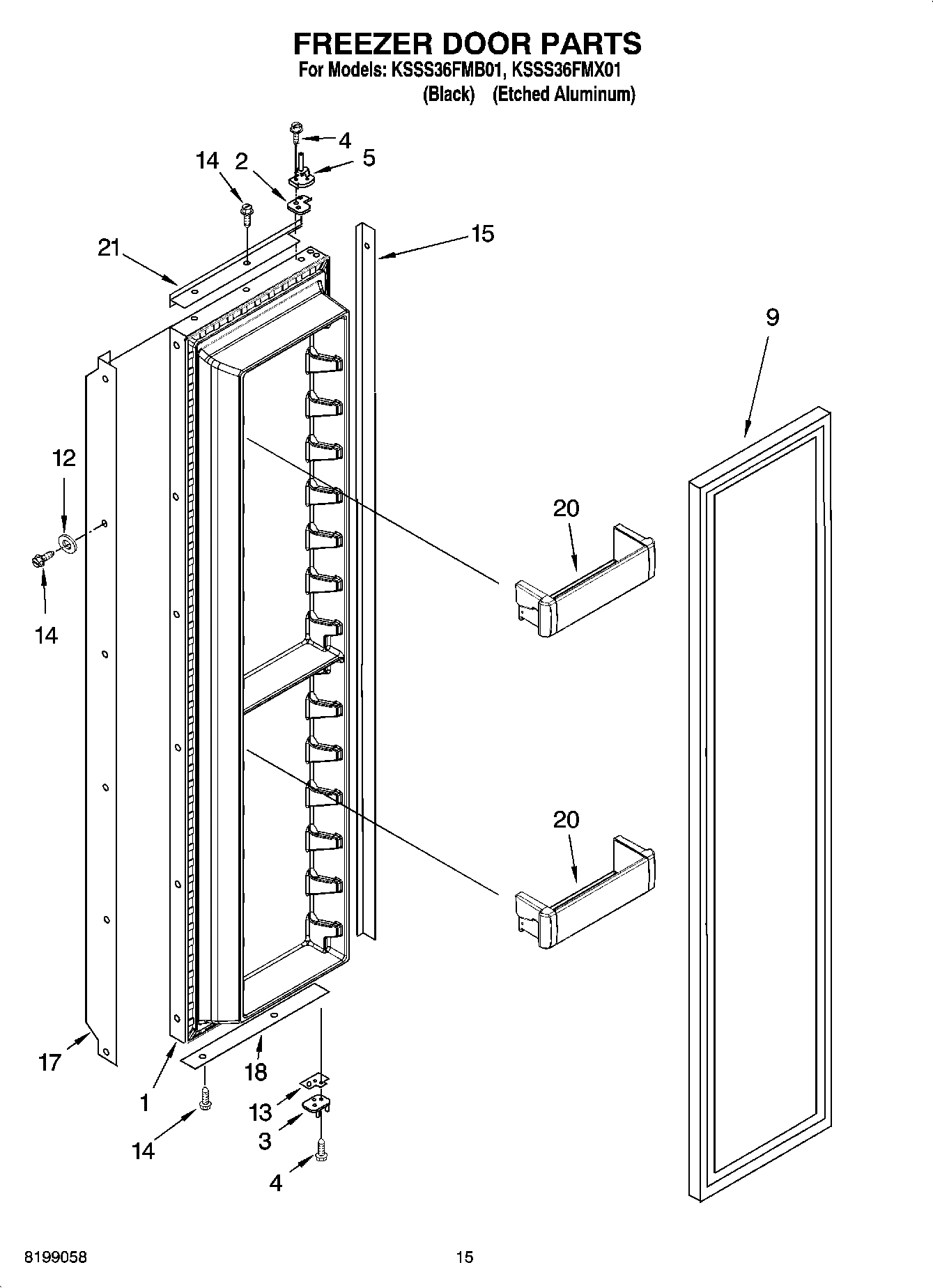 10 - FREEZER DOOR PARTS