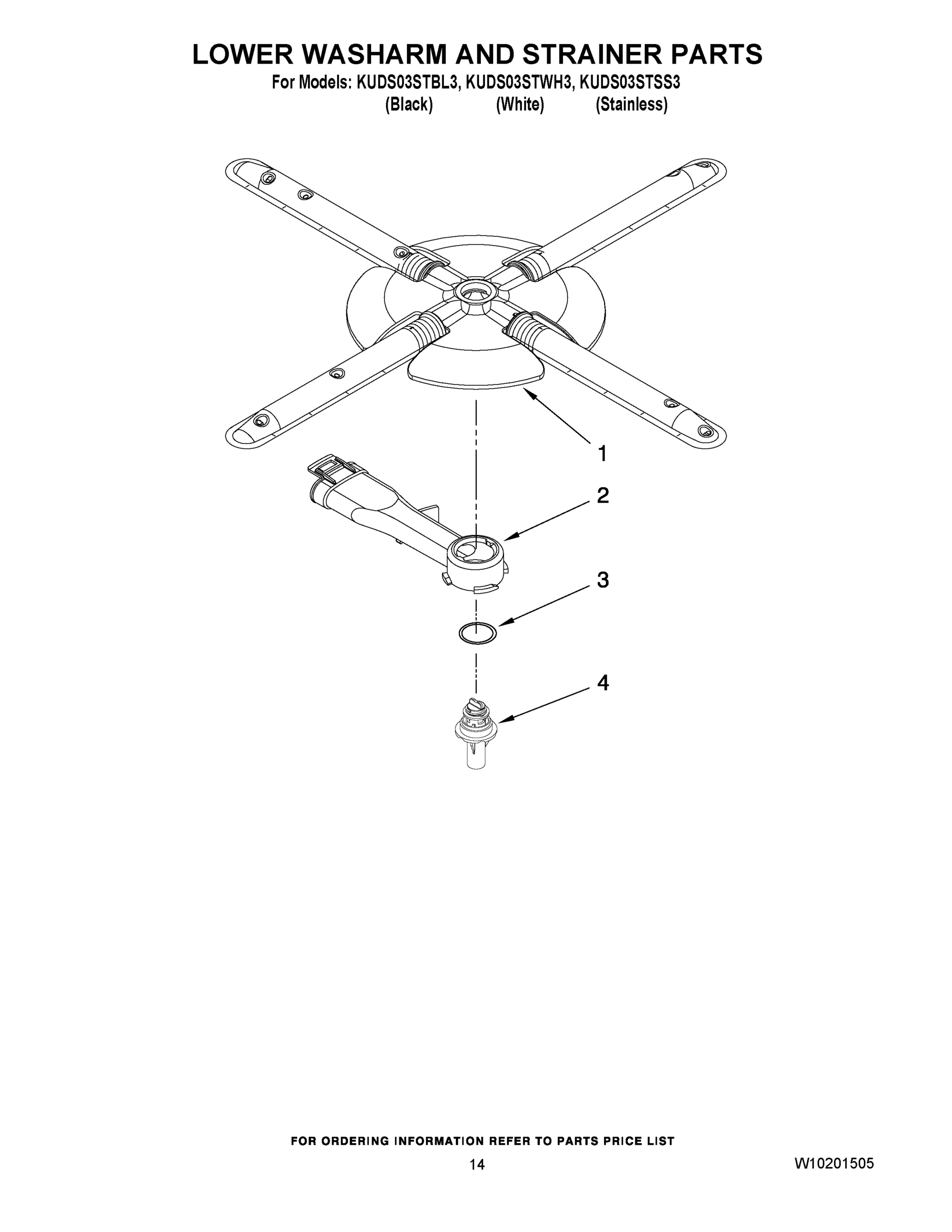 11 - LOWER WASHARM AND STRAINER PARTS