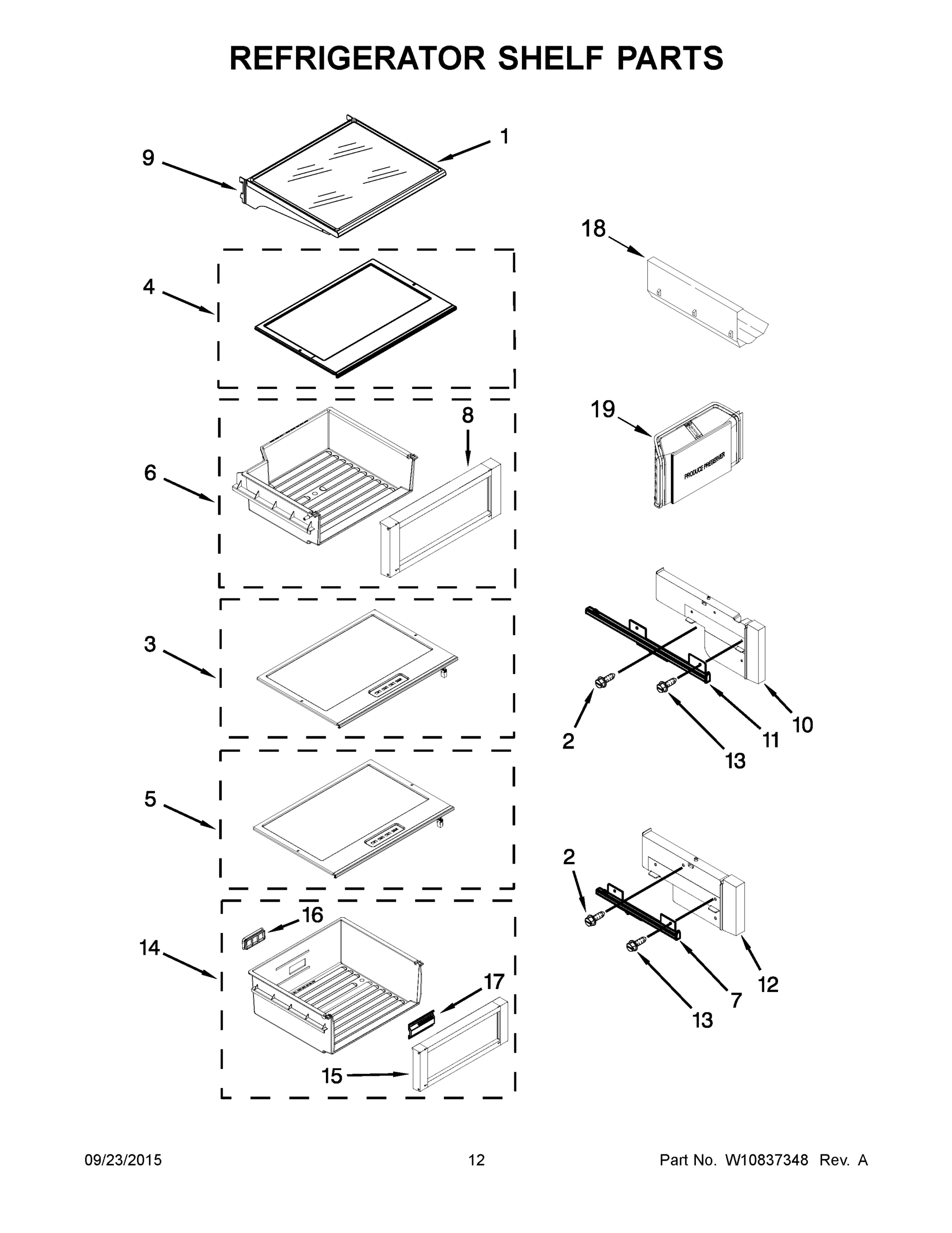 07 - REFRIGERATOR SHELF PARTS