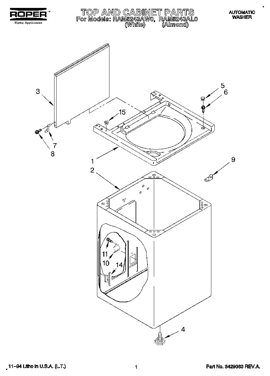 01 - TOP AND CABINET, LIT/OPTIONAL