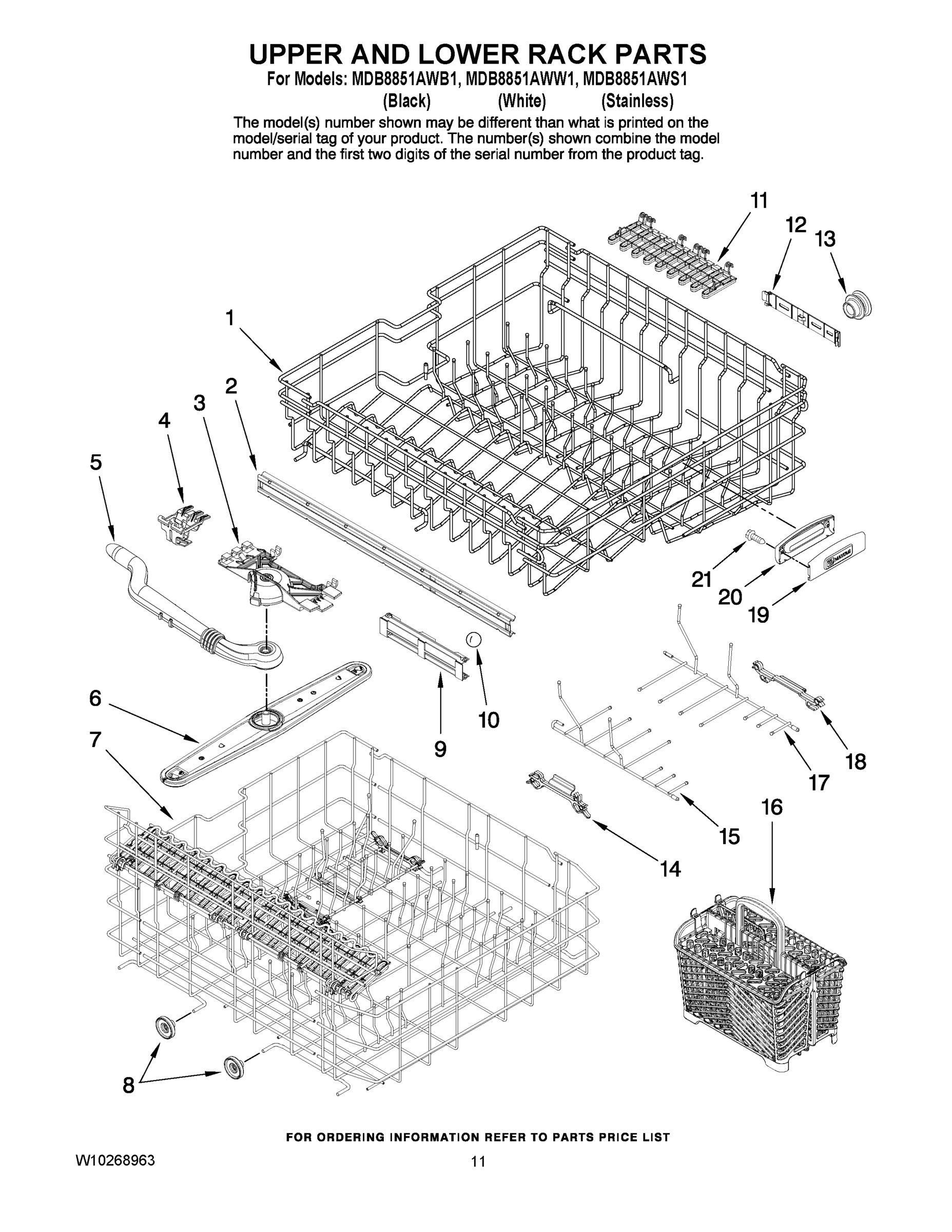 09 - UPPER AND LOWER RACK PARTS