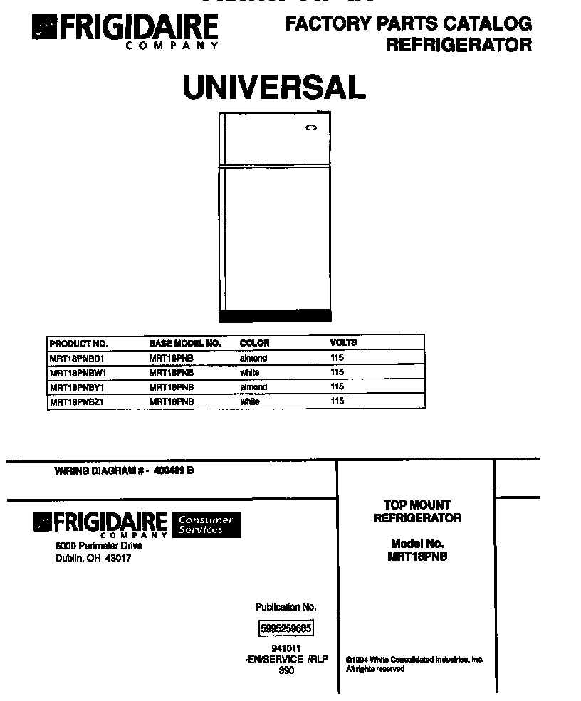 01 - TOP MOUNT REFRIGERATOR