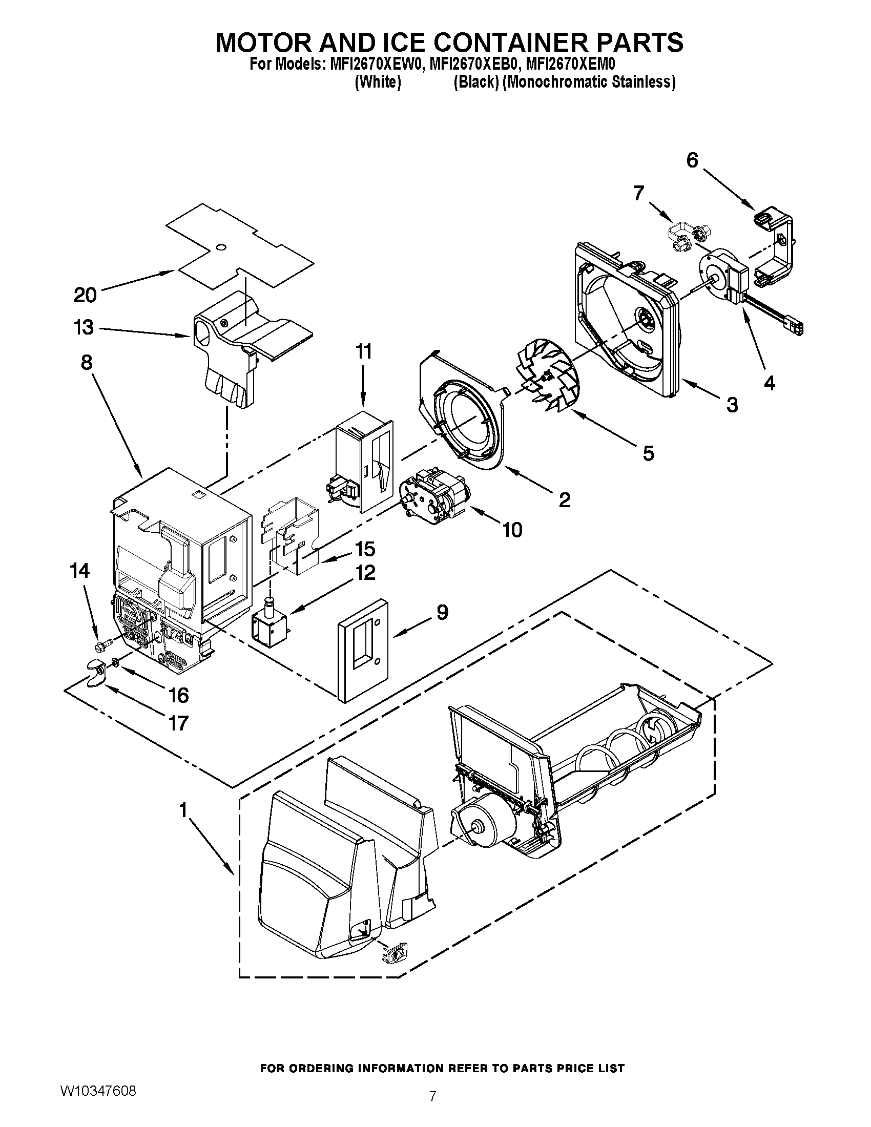 04 - MOTOR AND ICE CONTAINER PARTS