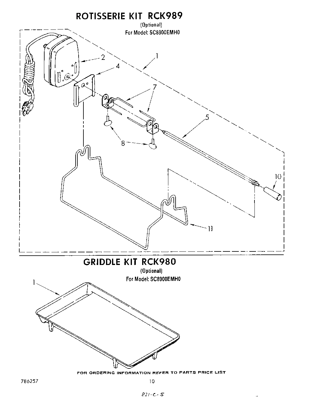 09 - ROTISSERIE RCK989 , GRIDDLE RCK980