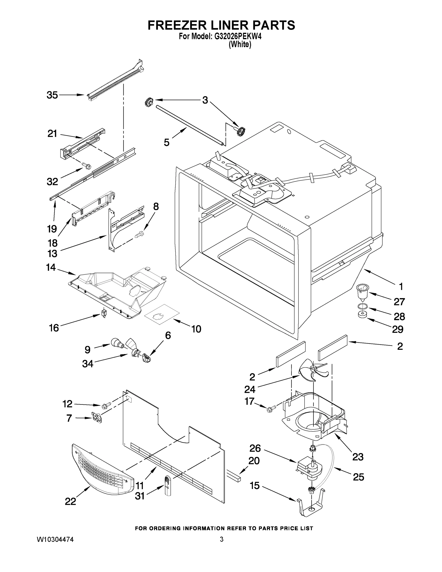 02 - FREEZER LINER PARTS